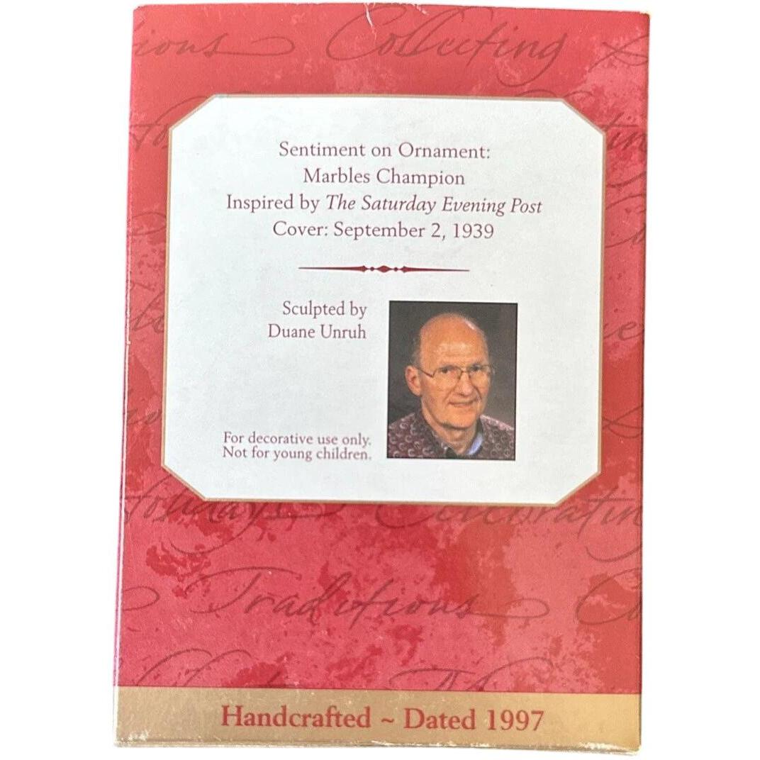 1997 Marbles Champion Hallmark Ornament (Norman Rockwell) QX6342