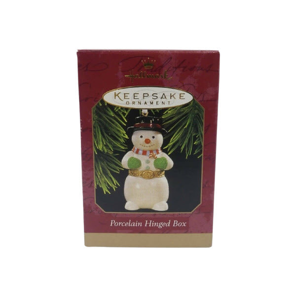 1997 Porcelain Hinged Box Hallmark Ornament (Snowmen) QX6772