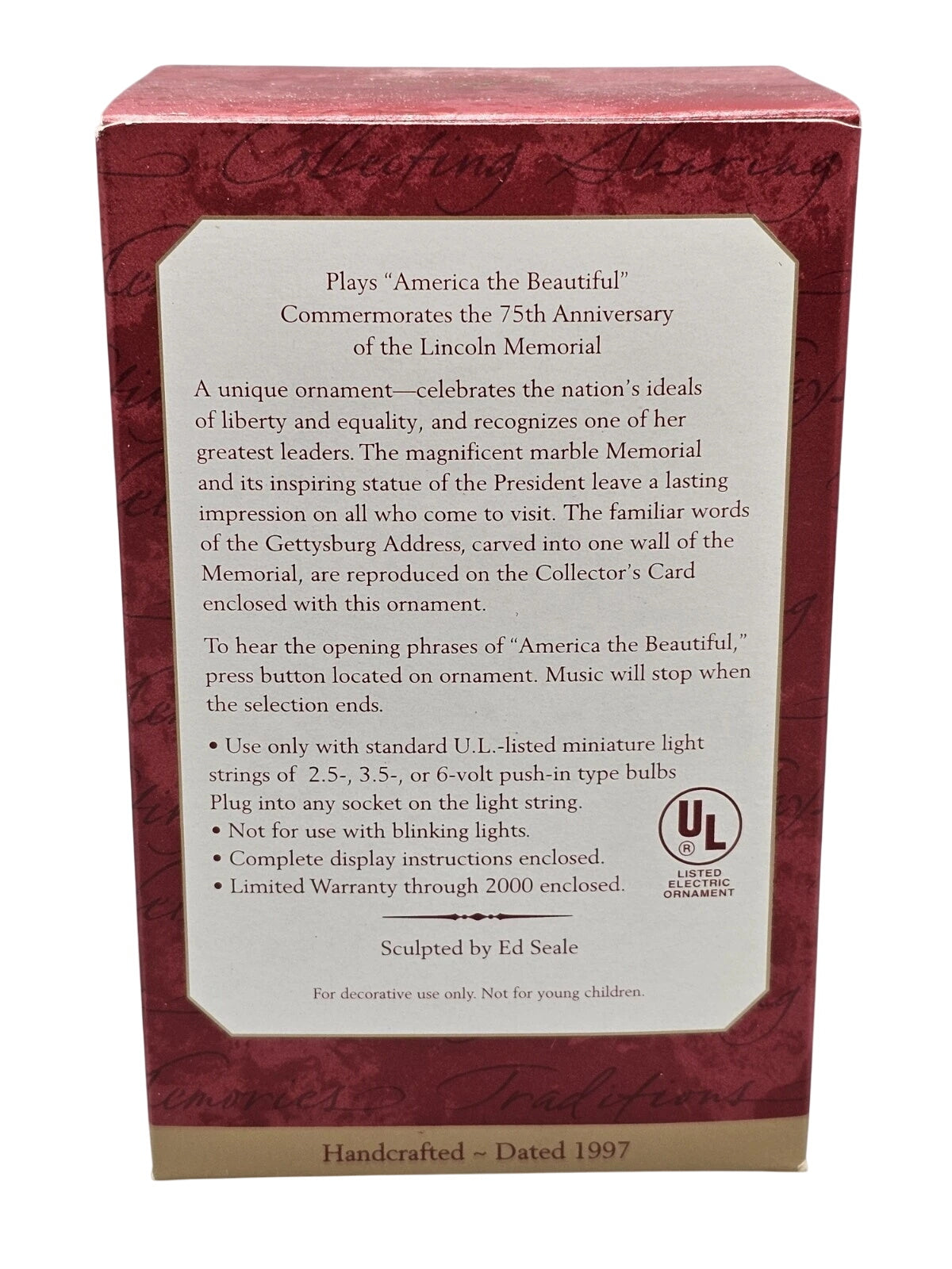 1997 The Lincoln Memorial Hallmark Ornament (Patriotic) QLX7522