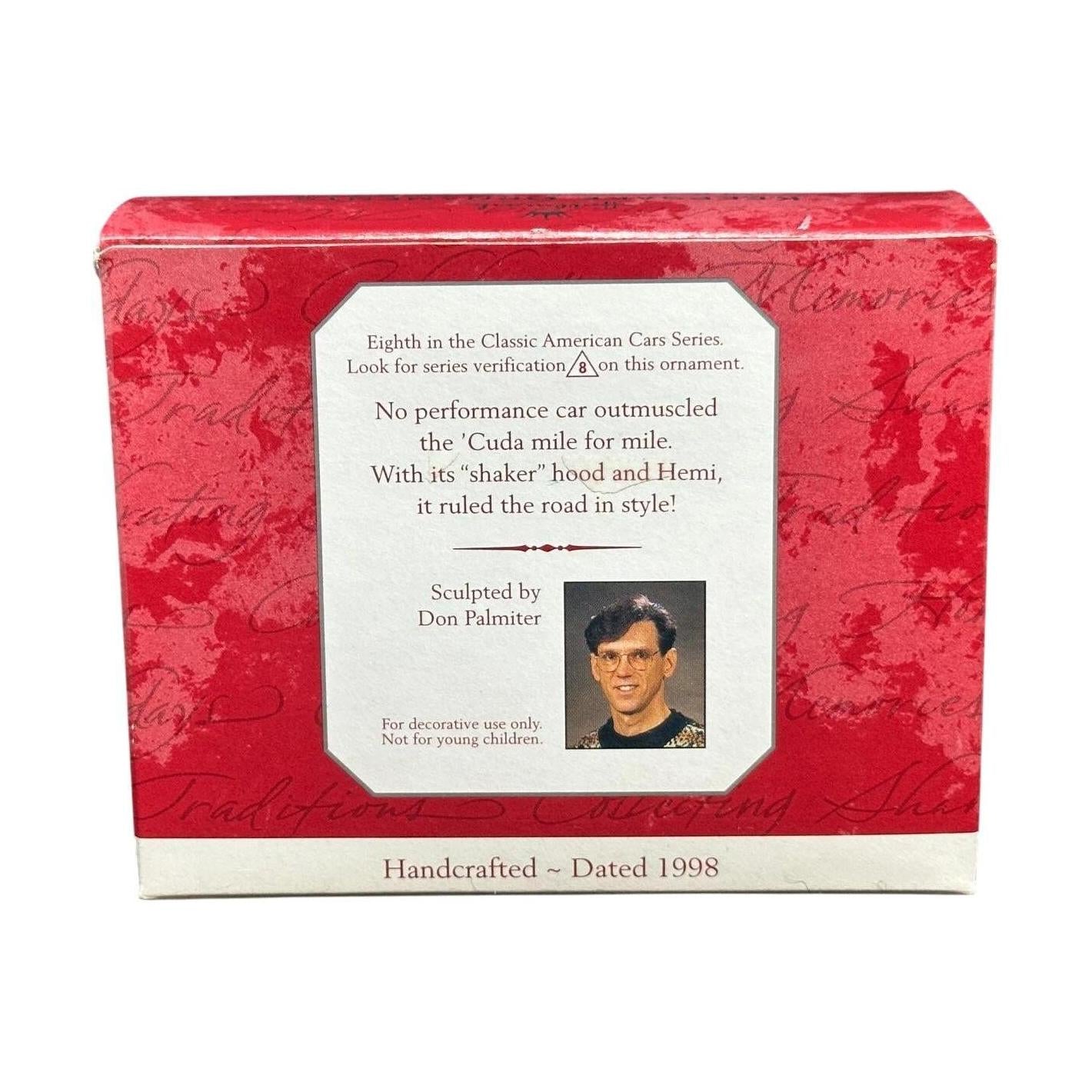 1998 Hallmark Ornament (1970) Plymouth Hemi 'Cuda Hallmark Ornament (Classic American Cars) QX6256