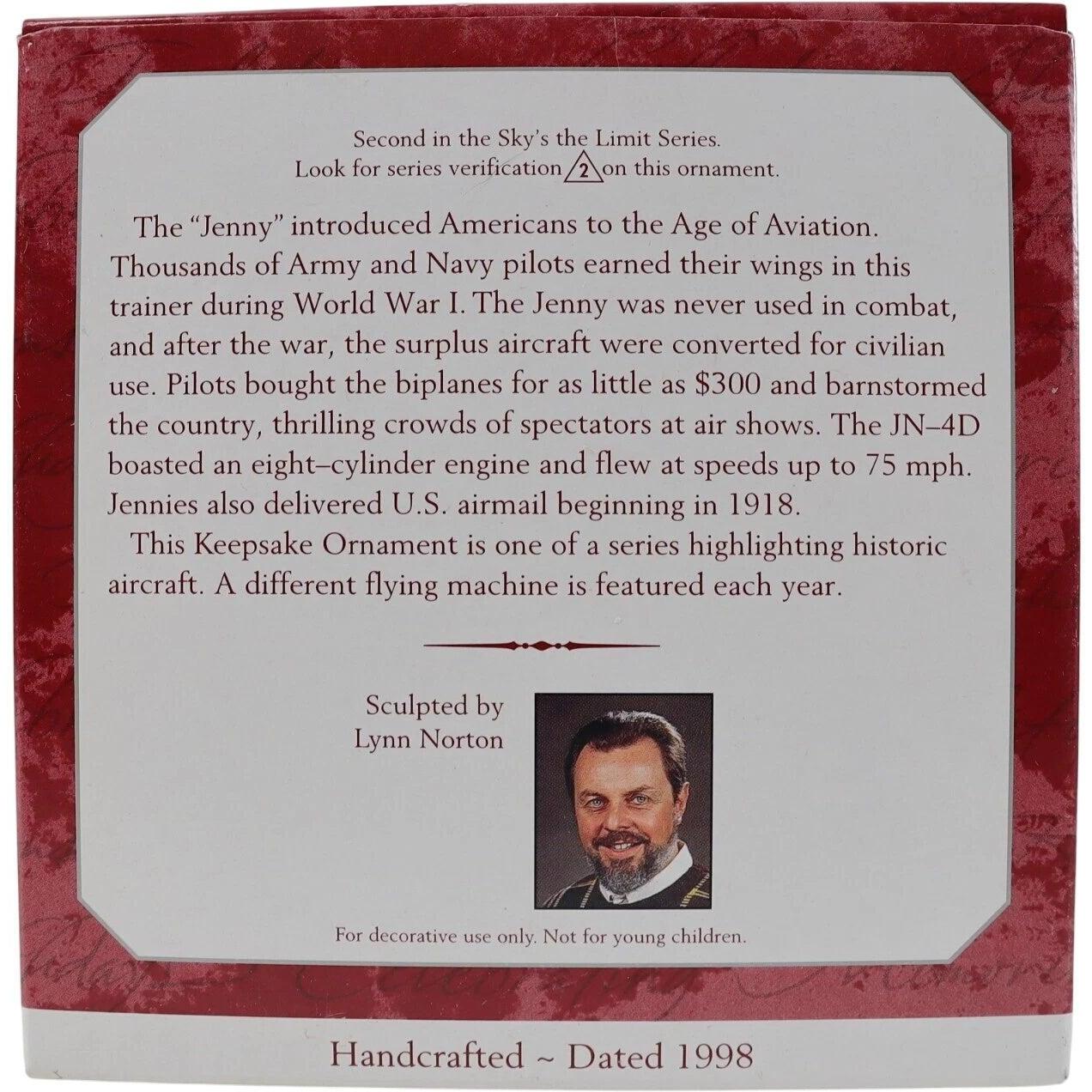 1998 Curtiss JN‑4D “Jenny” Hallmark Ornament (Sky's the Limit) QX6286
