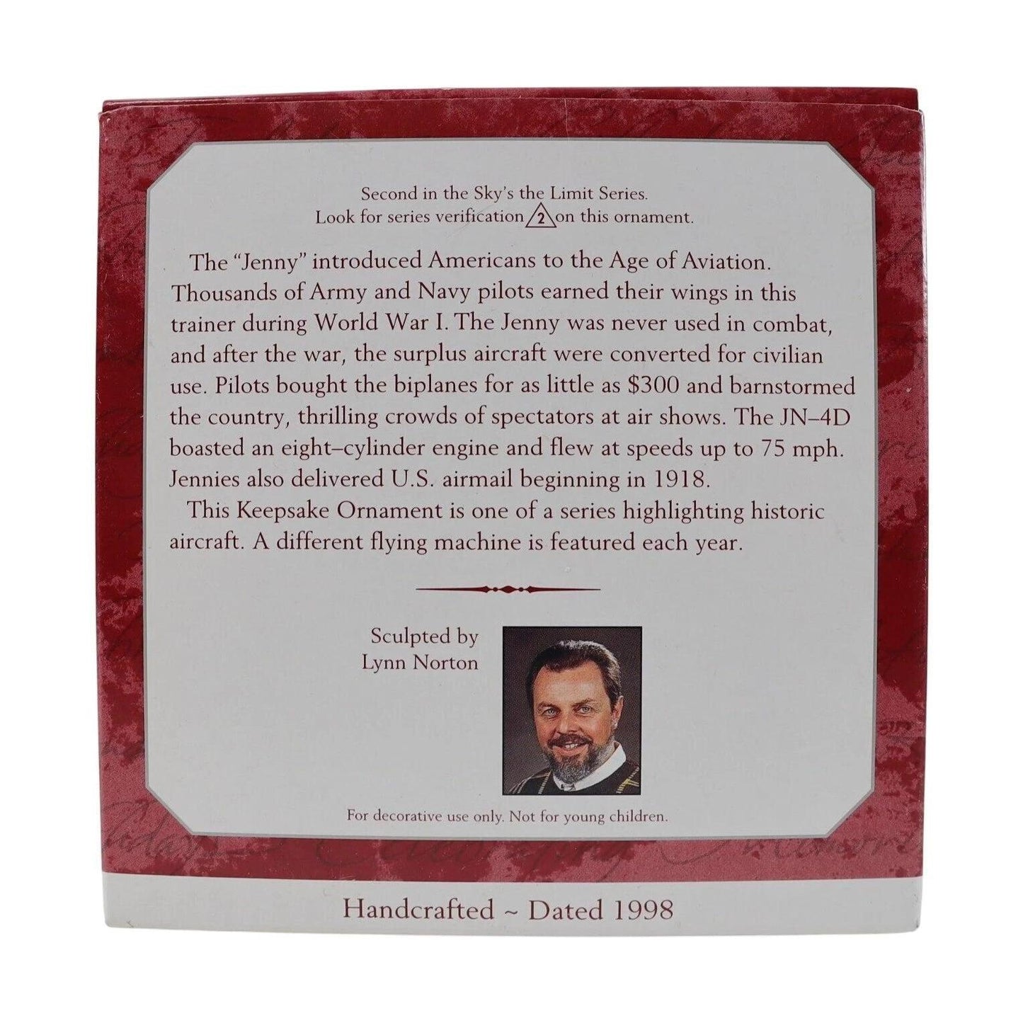 1998 Curtiss JN‑4D “Jenny” Hallmark Ornament (Sky's the Limit) QX6286