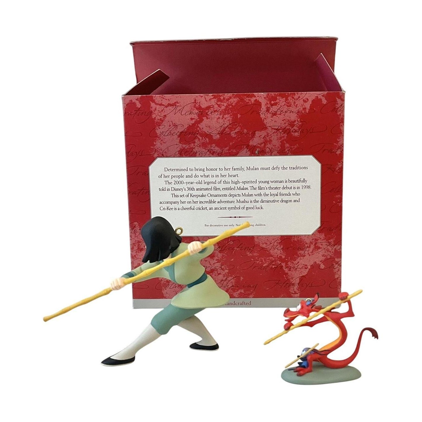1998 Mulan, Mushu, and Cri-Kee Hallmark Ornament (Disney's Mulan) QXD4156