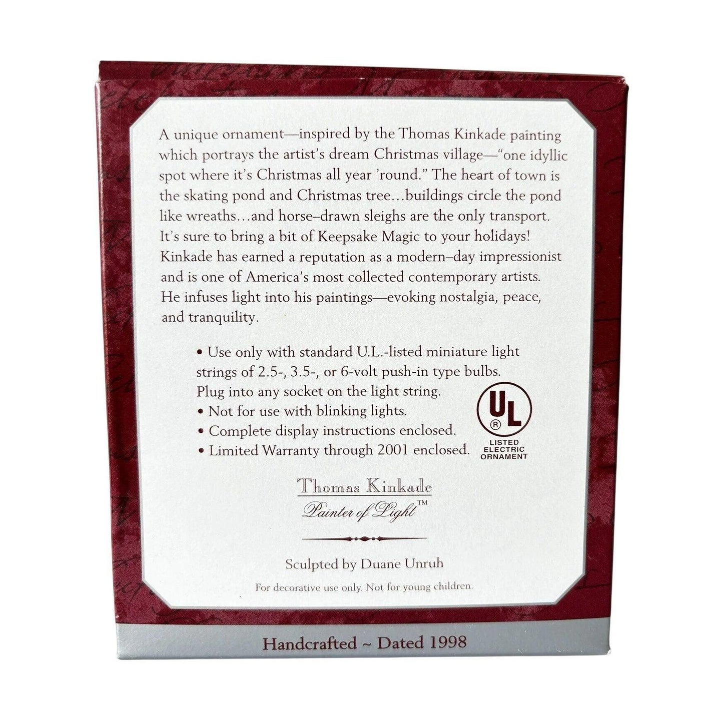 1998 St. Nicholas Circle Hallmark Ornament (Thomas Kinkade) QXI7556