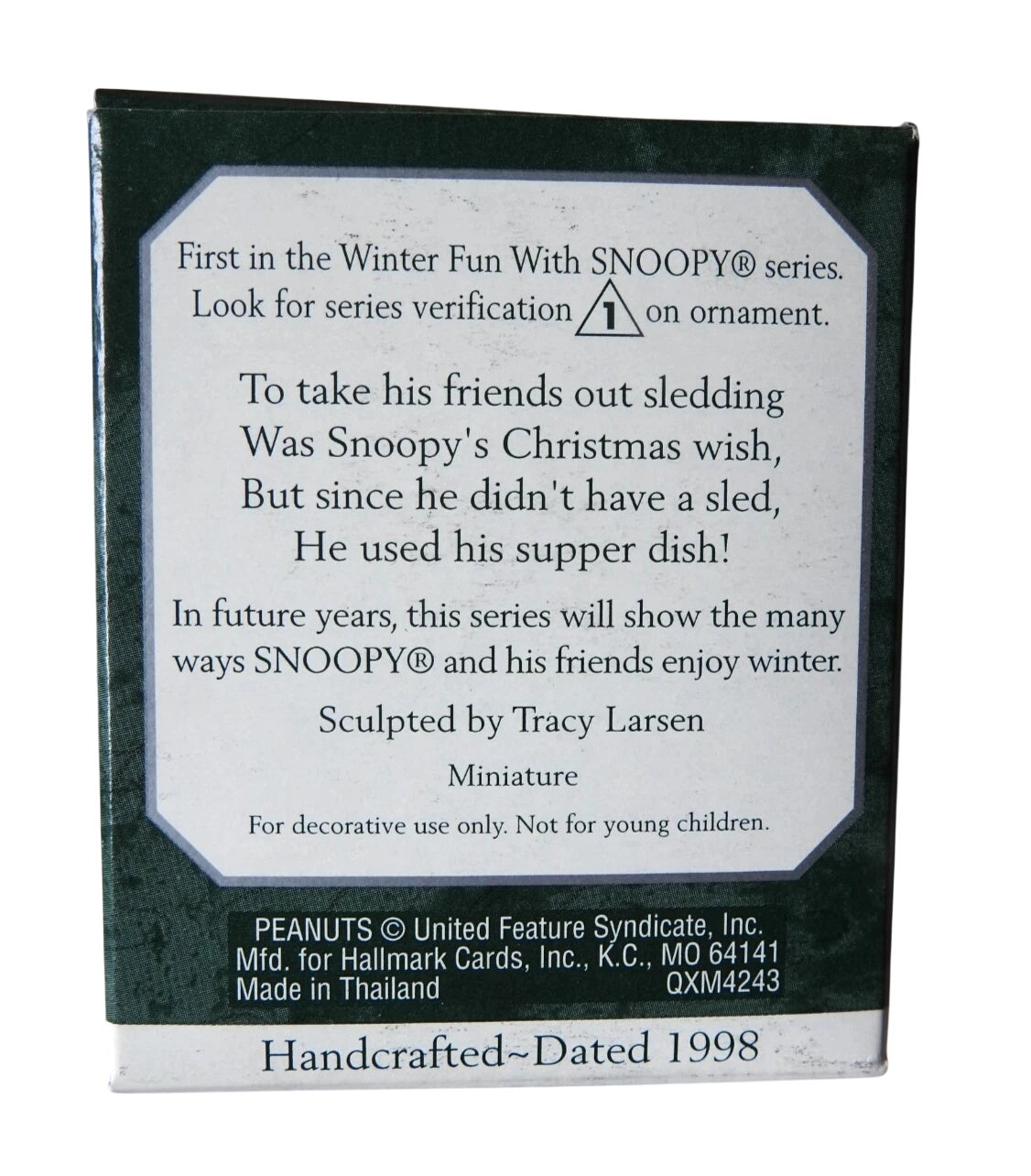 1998 Winter Fun With Snoopy Hallmark Ornament (Winter Fun with Snoopy) QXM4243