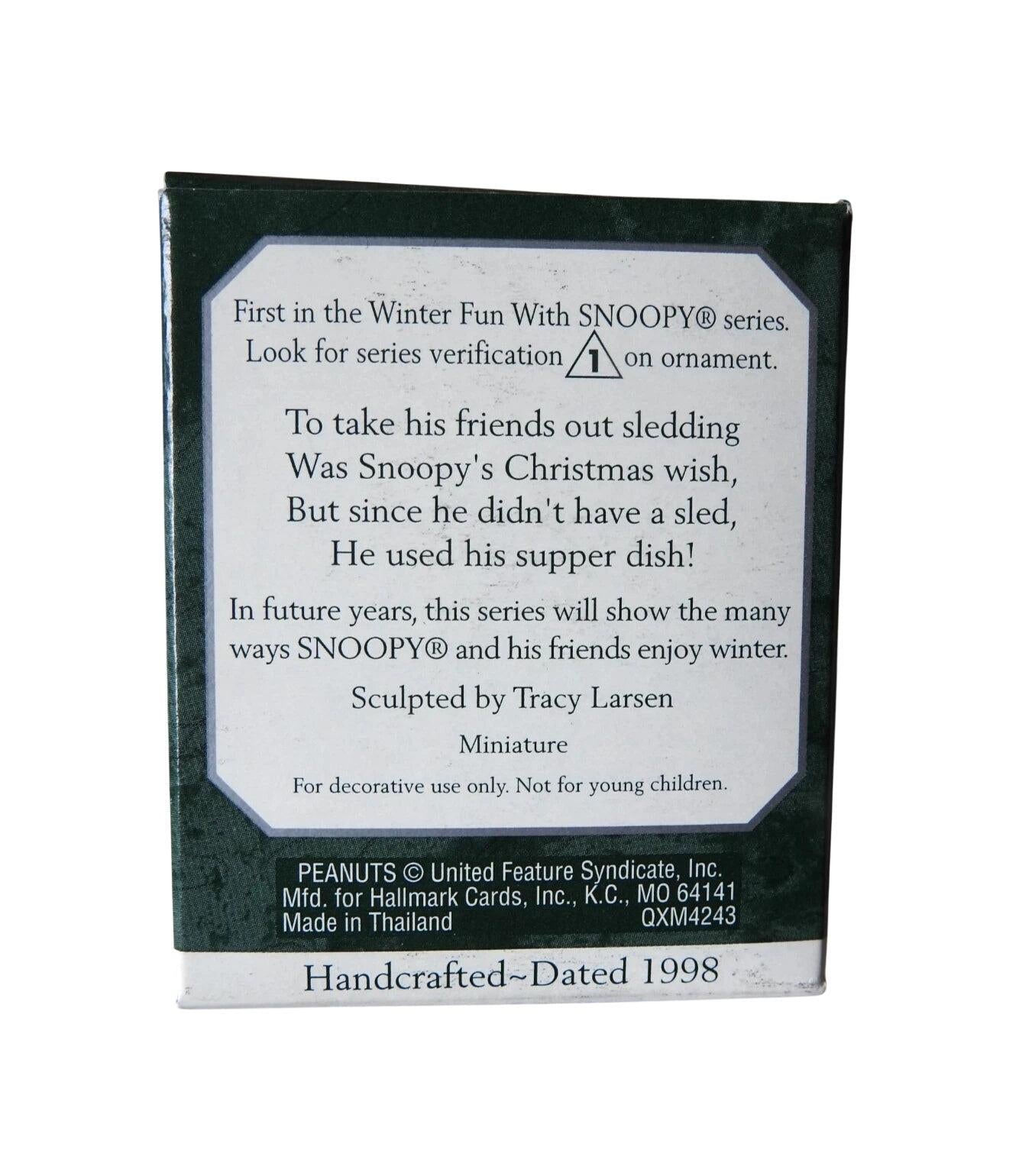1998 Winter Fun With Snoopy Hallmark Ornament (Winter Fun with Snoopy) QXM4243