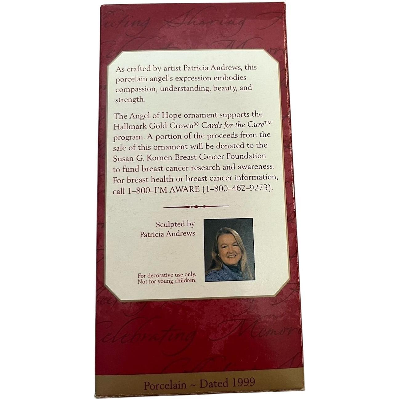 1999 Angel of Hope Hallmark Ornament (Susan G. Komen) QXI6339