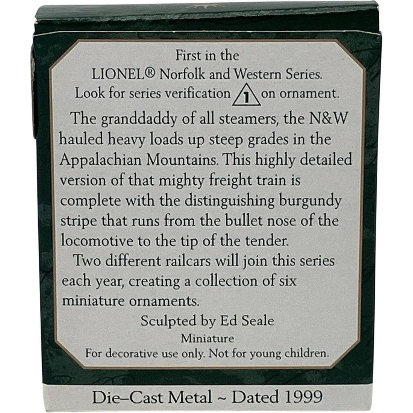 1999 Locomotive and Tender Hallmark Ornament (Lionel) QXM4549