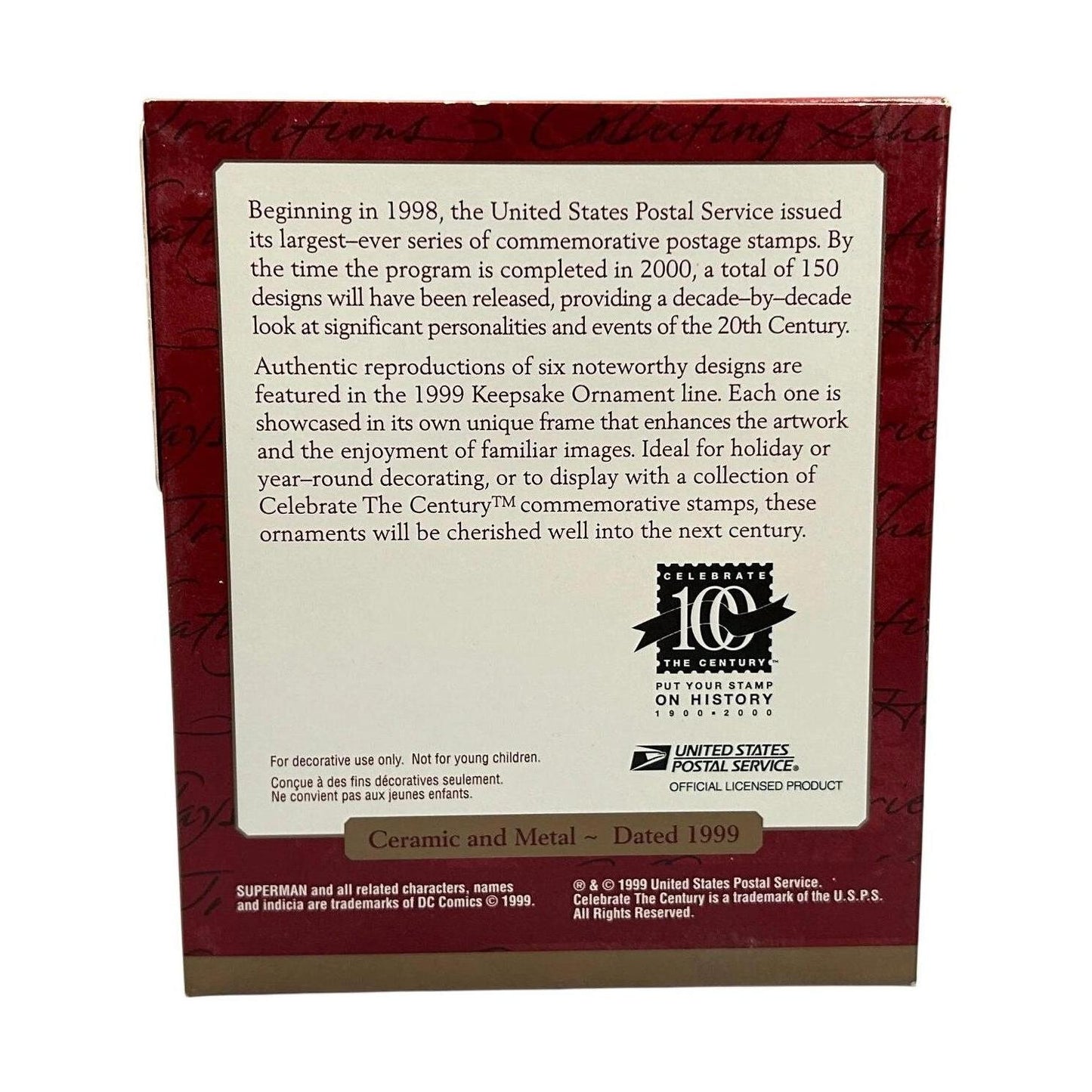 1999 Superman - Century Stamp Hallmark Ornament (Superman) QXI8569