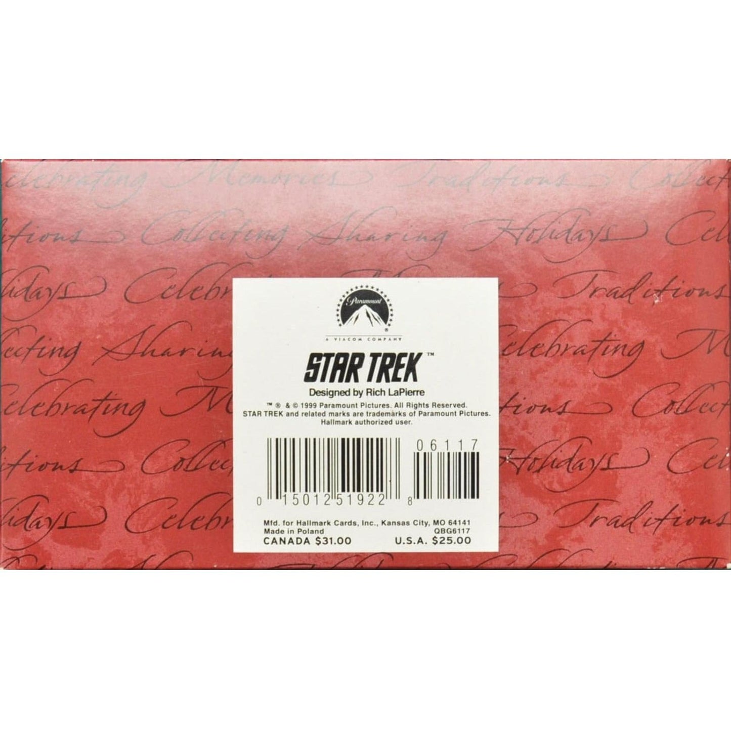 1999 U.S.S Enterprise NCC-1701 Hallmark Ornament (Star Trek) QBG6117