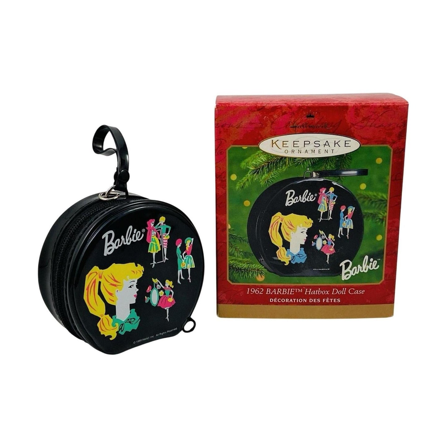 2000 Hallmark Ornament (1962) Barbie Hatbox Doll Case Hallmark Ornament (Barbie Cases) QX6791