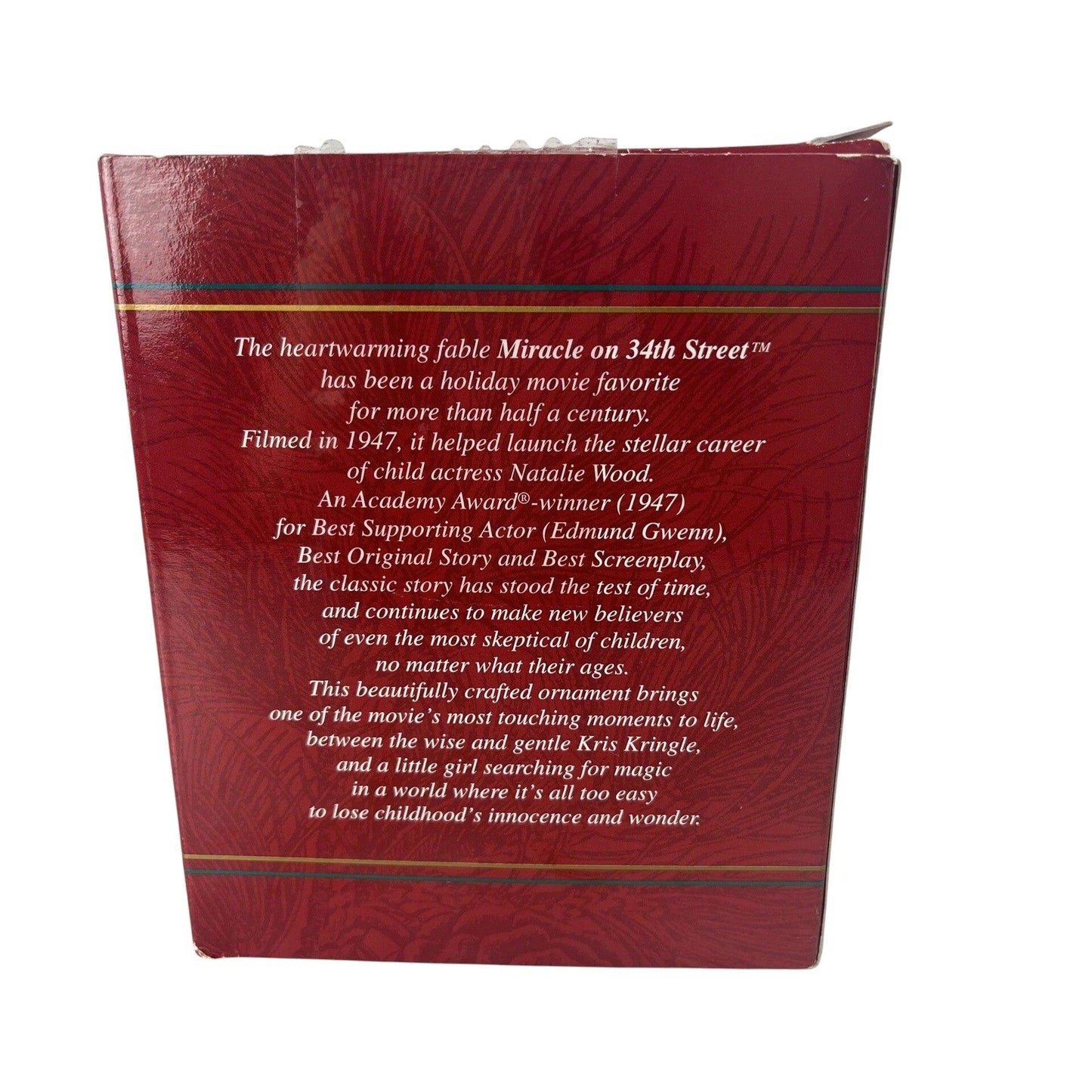 2001 Believe in Miracles - Miracle on 24th Street Carlton Cards Ornaments (Christmas Movie) CXOR-096E