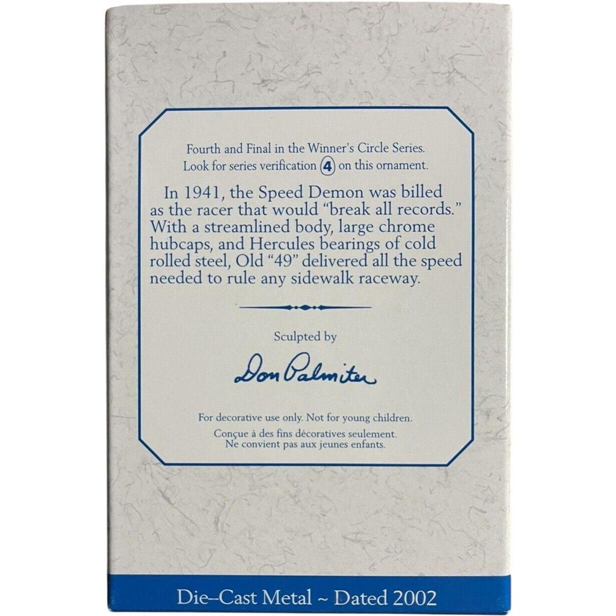 2001 Hallmark Ornament (1941) GARTON Speed Demon Hallmark Ornament (Winner's Circle) QEO8503