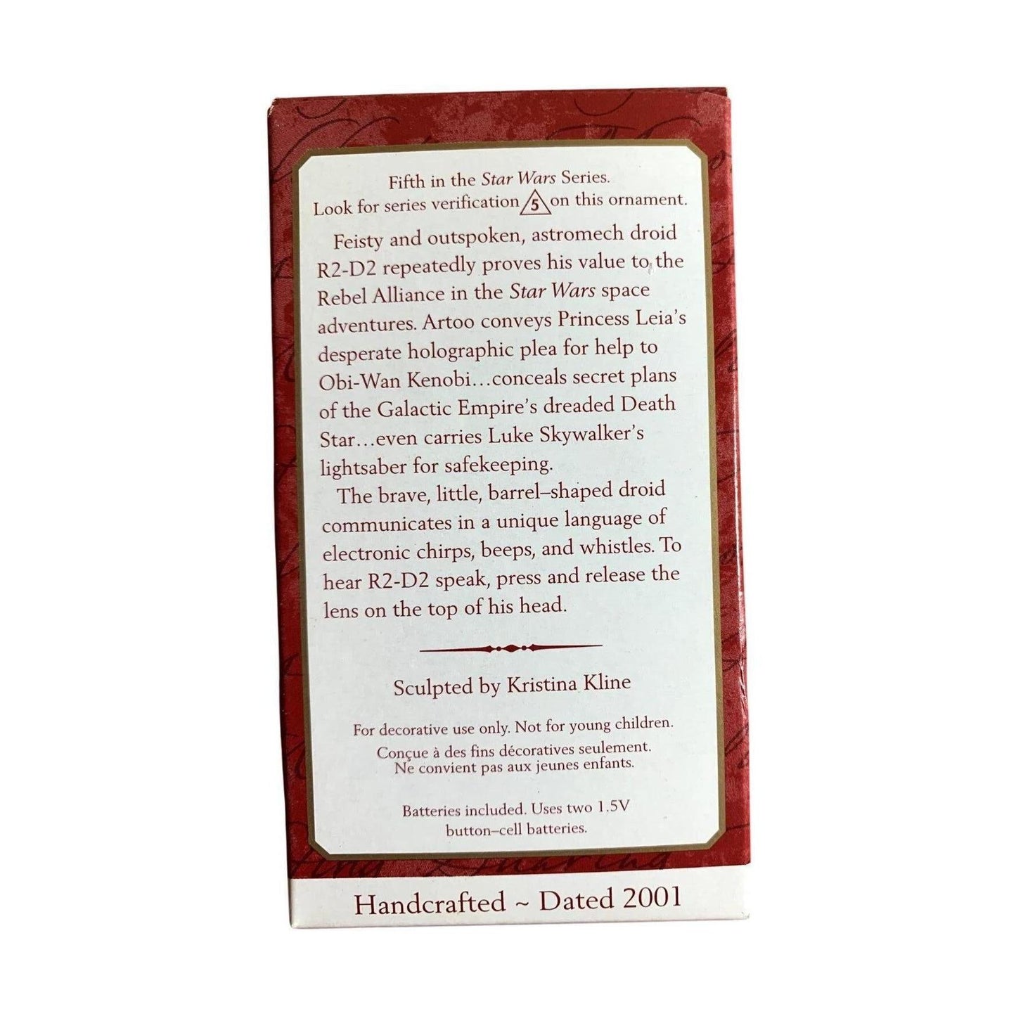 2001 R2‑D2 Hallmark Ornament (Star Wars) QX6875