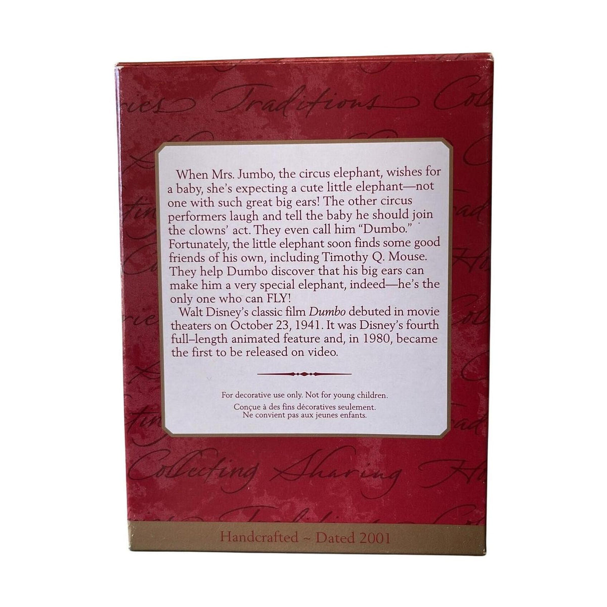 2001 Hello, Dumbo! Hallmark Ornament (Dumbo) QXD4162 Image3