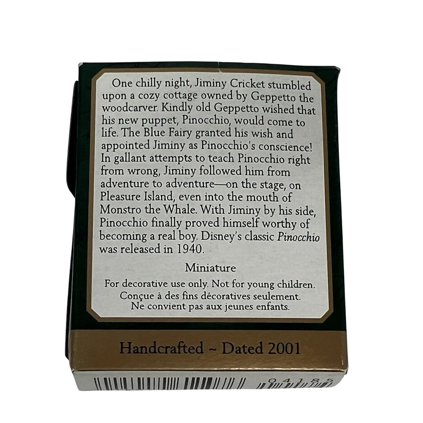 2001 Jiminy Cricket Hallmark Ornament (Pinocchio) QXD4185