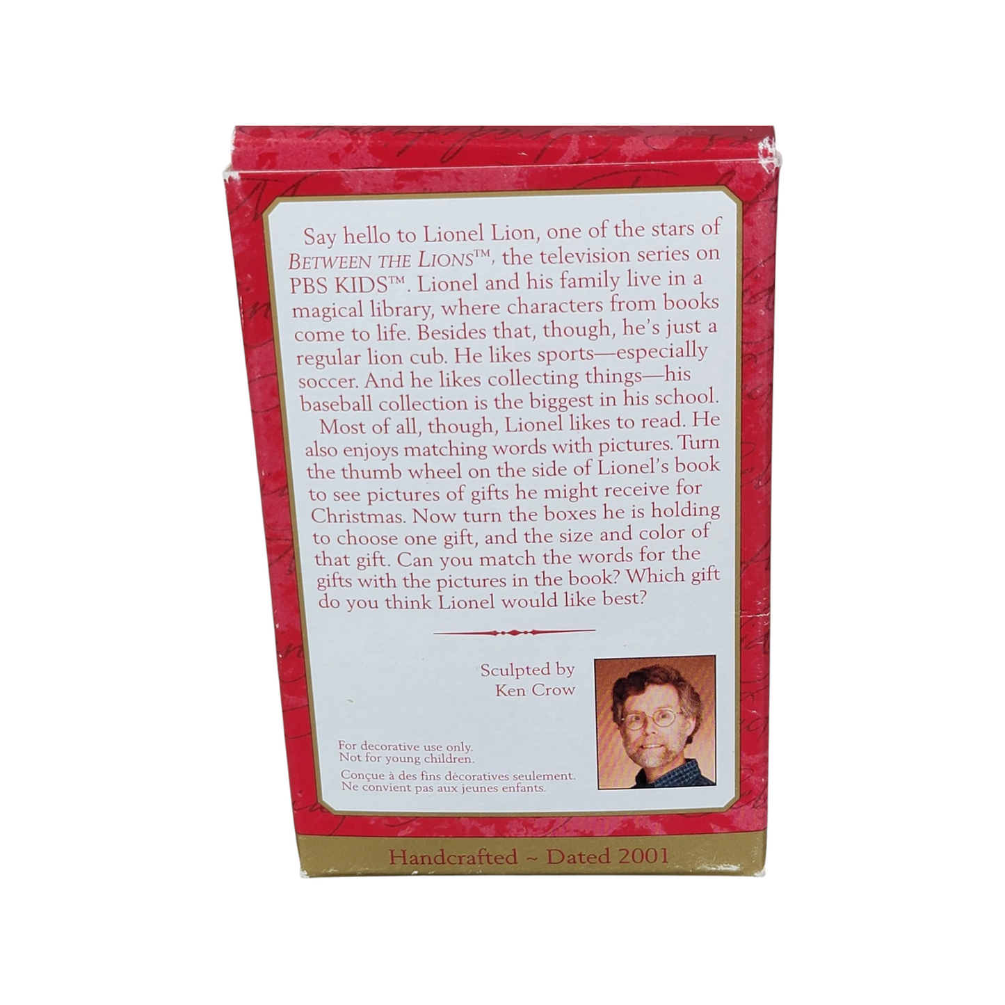 2001 Lionel Plays With Words Hallmark Ornament (Between the Lions) QXI66902