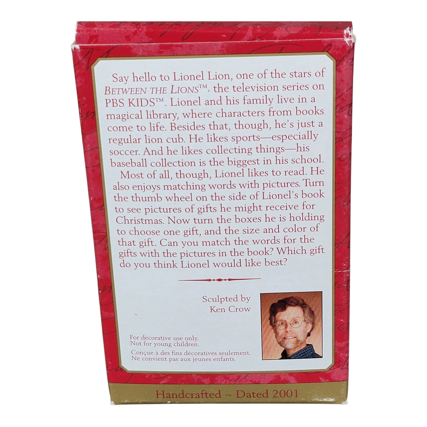 2001 Lionel Plays With Words Hallmark Ornament (Between the Lions) QXI66902