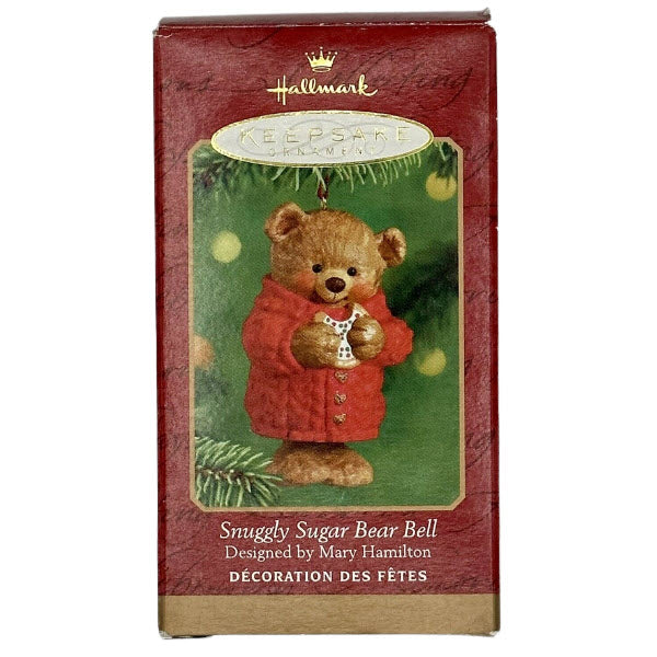2001 Snuggly Sugar Bear Bell Hallmark Ornament (Teddy Bear) QX8922