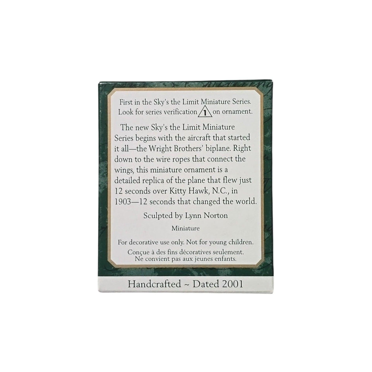 2001 The Flight at Kitty Hawk Hallmark Ornament (Sky's the Limit Miniature) QXM5215 Image8