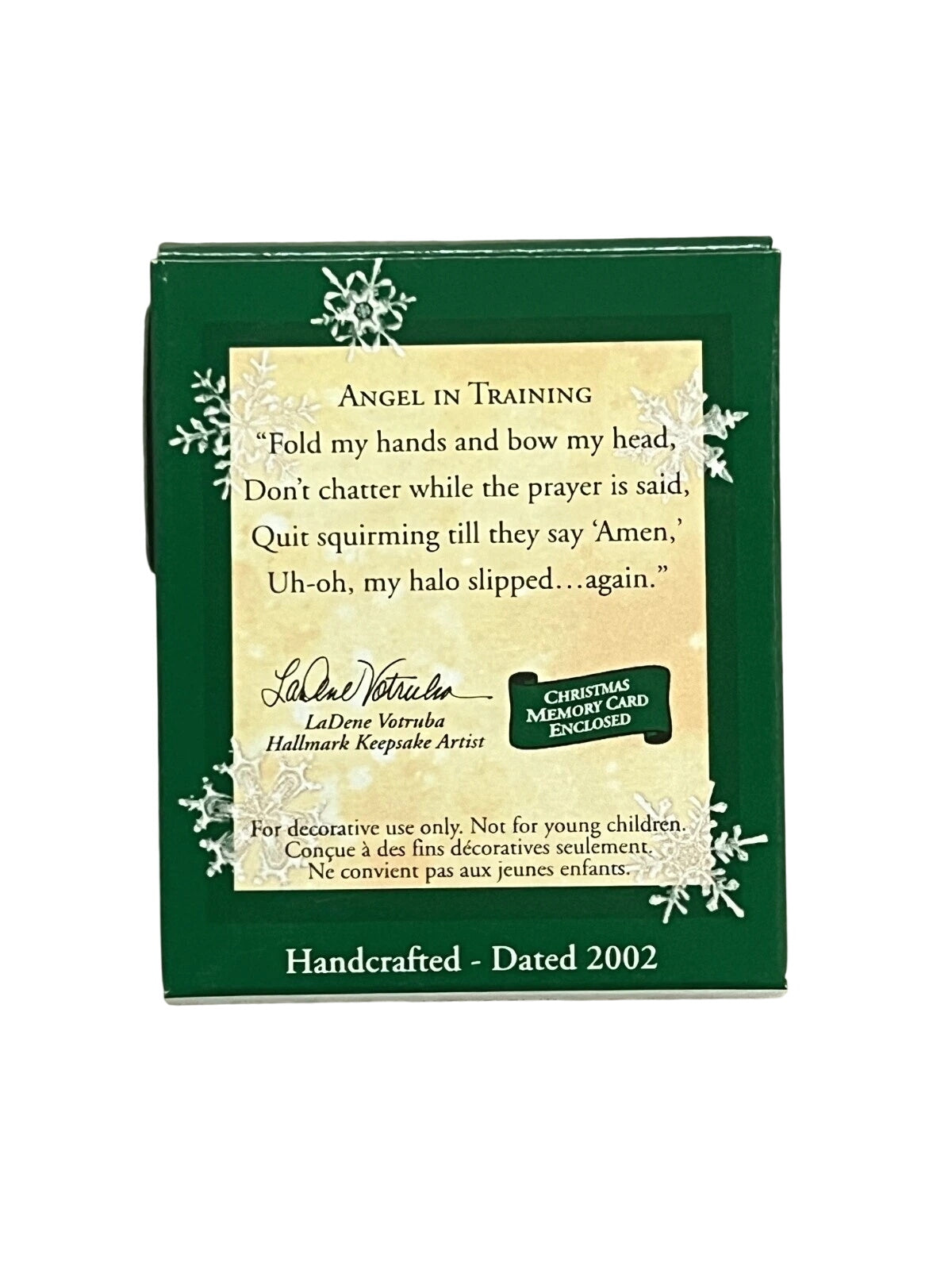 2002 Angel In Training Hallmark Ornament (Angel) QXM4403