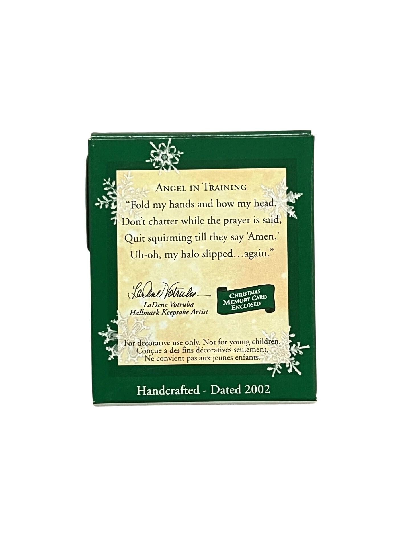2002 Angel In Training Hallmark Ornament (Angel) QXM4403