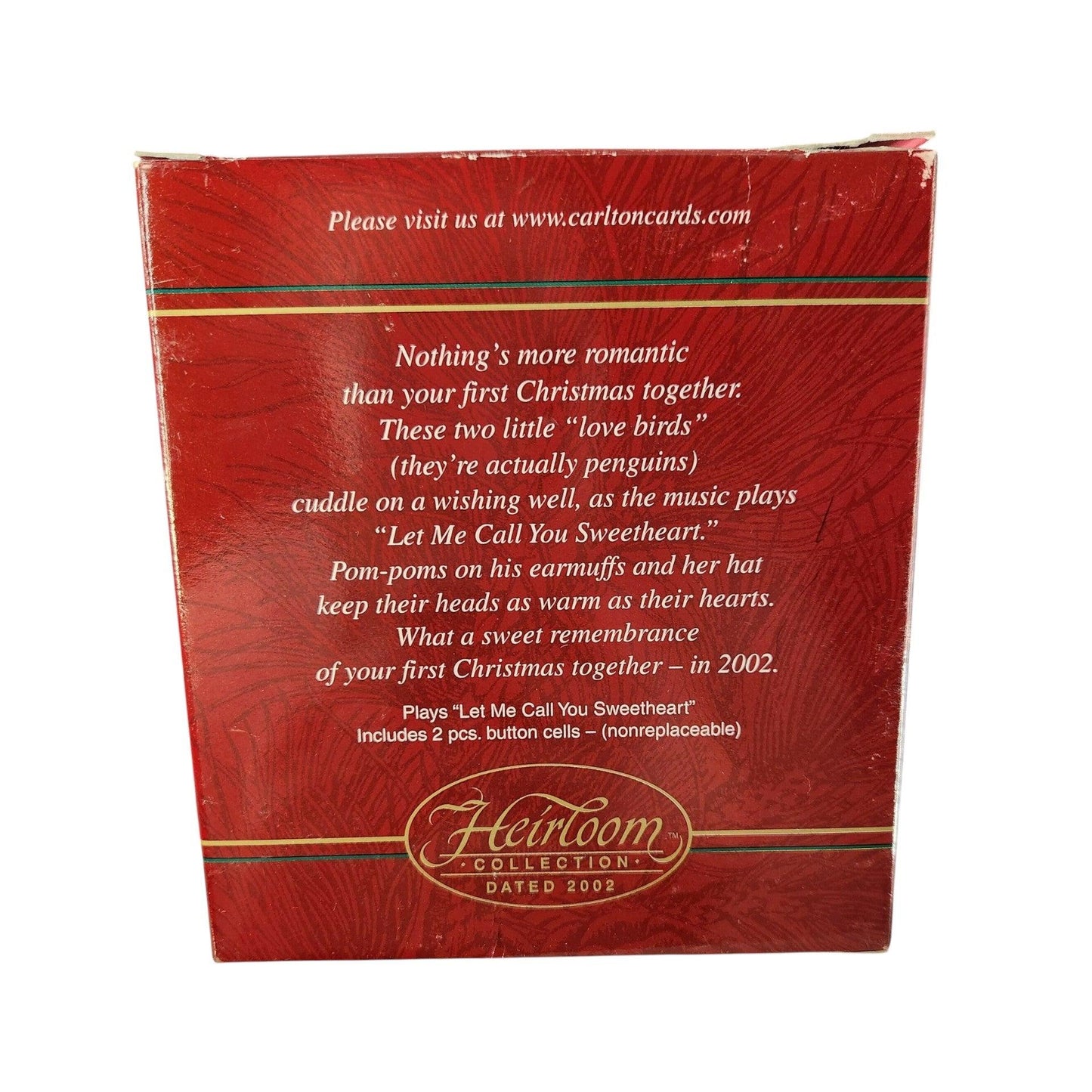 2002 First Christmas Together Carlton Cards Ornaments (Penguins) CXOR-006G