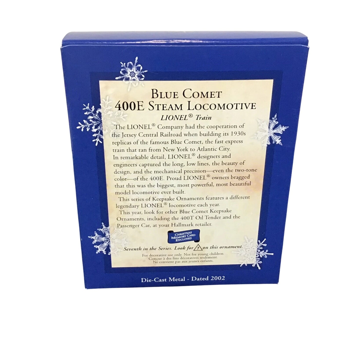 2002 Blue Comet 400E Locomotive #7 Hallmark Ornament (Lionel) QX8166