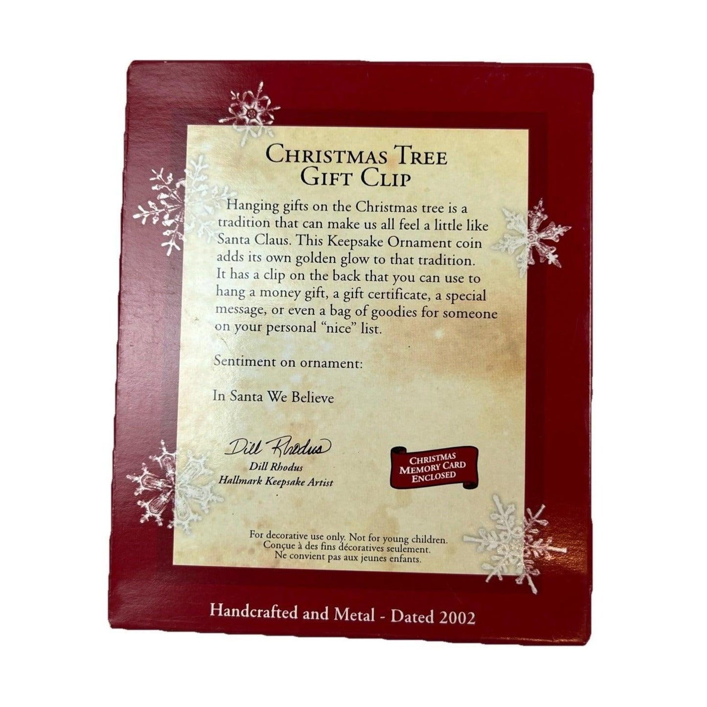 2002 Christmas Tree Gift Clip Hallmark Ornament (Santa Claus) QX2896