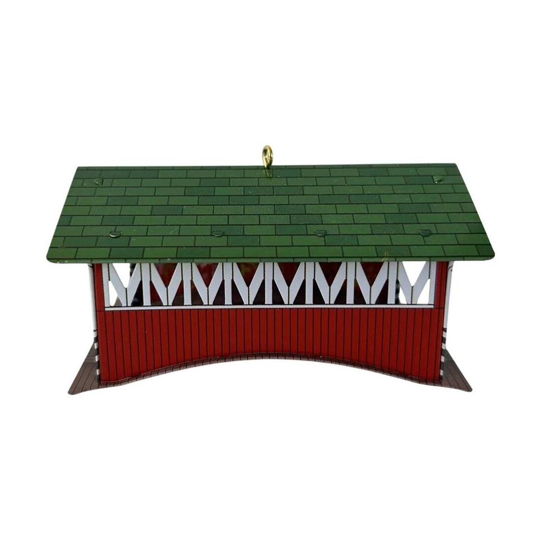 2002 GrandMother's House And Covered Bridge Hallmark Ornament (Town and Country) QX8156