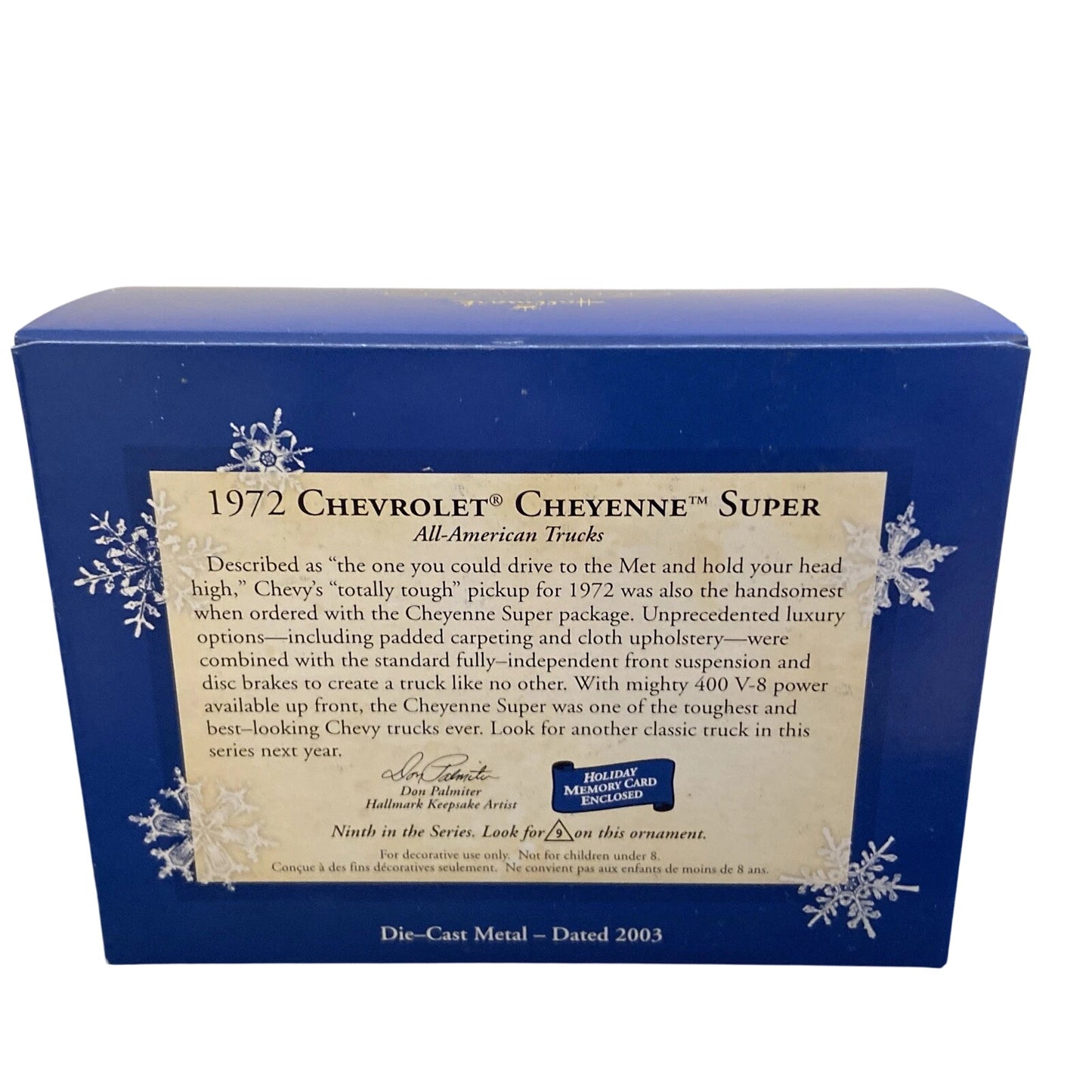 2003 1972 Chevrolet Cheyenne Super Hallmark Ornament (All-American Trucks) QX8117