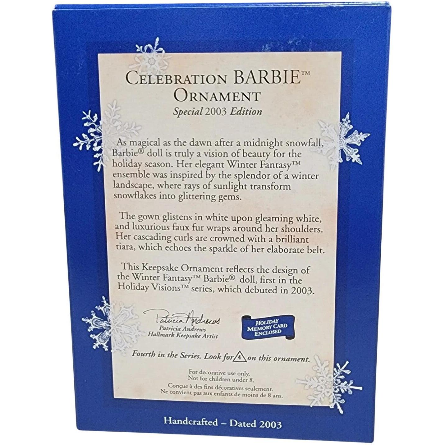 2003 Celebration Barbie Hallmark Ornament (Celebration Barbie) African American Special Edition QXI4357
