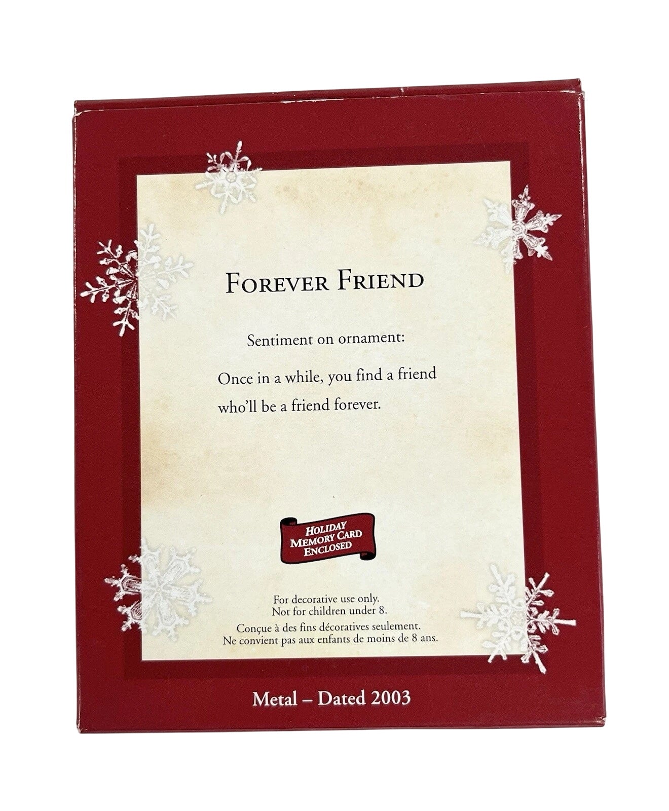 2003 Forever Friend Hallmark Ornament (Friendship) QXG8967