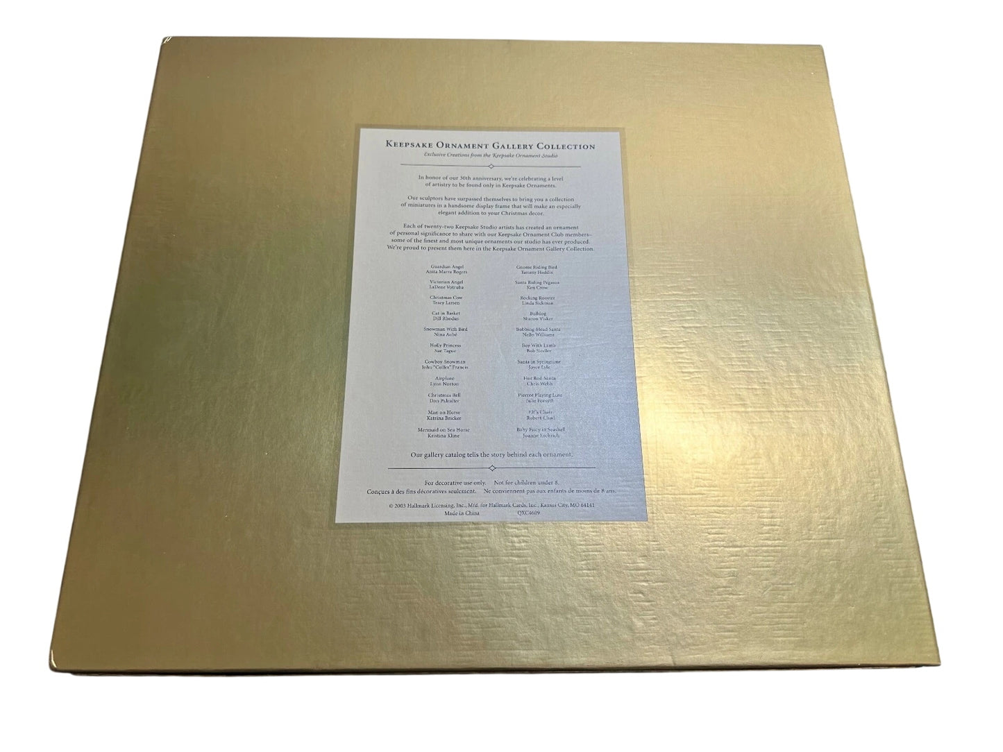2003 Keepsake Gallery Collection Hallmark Ornament (Studio Edition) QXC4609