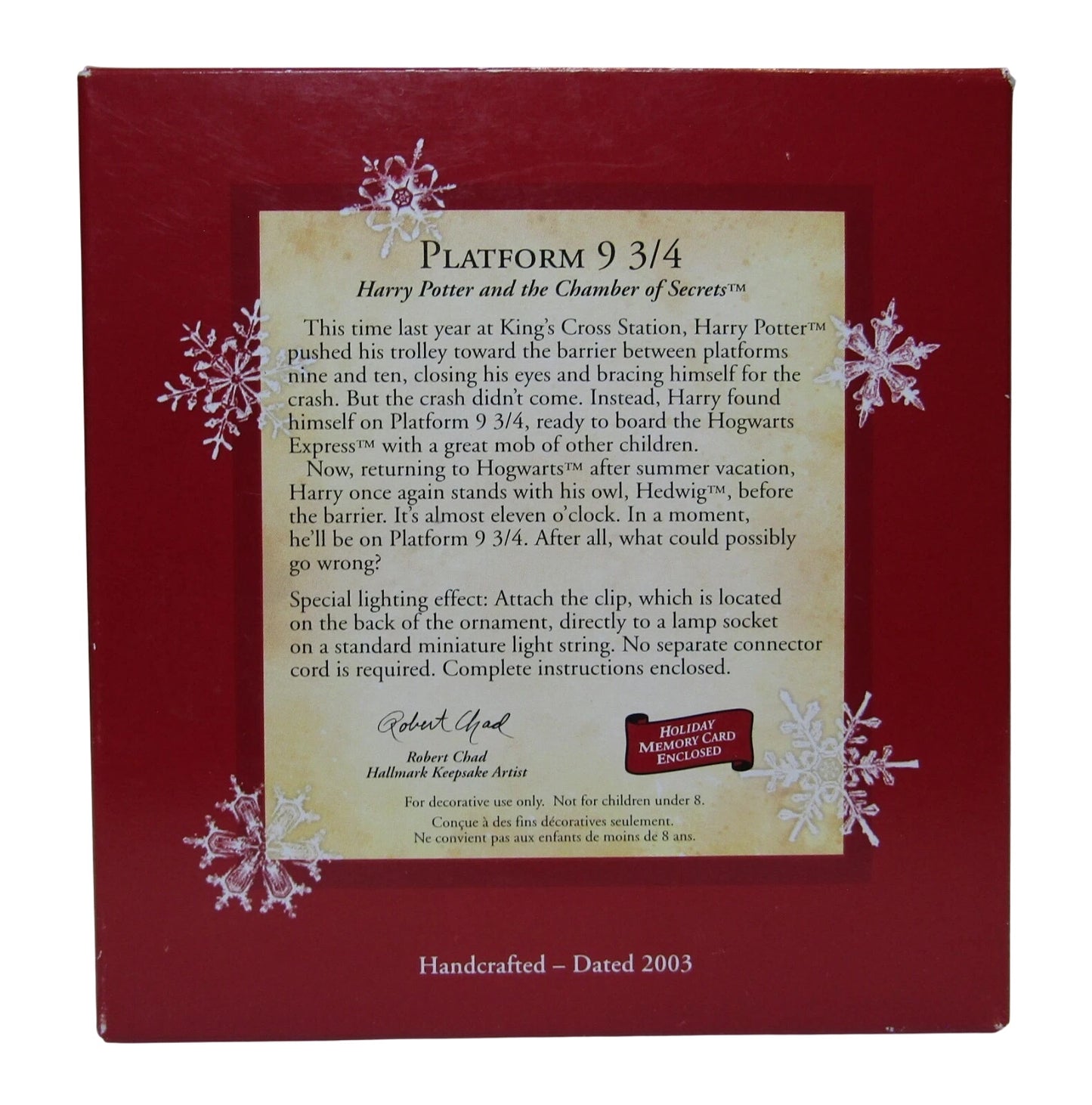 2003 Platform 9 ¾ Hallmark Ornament (Harry Potter and the Chamber of Secrets) QXI4279