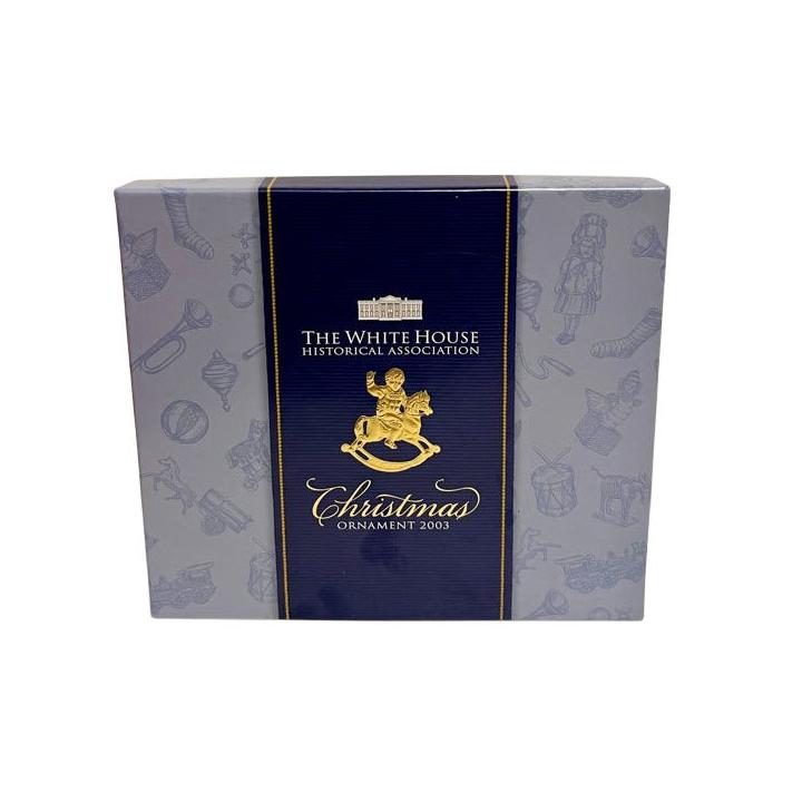 2003 White House Christmas Ornament: Hand-Painted Porcelain Figure of Child Riding Horse