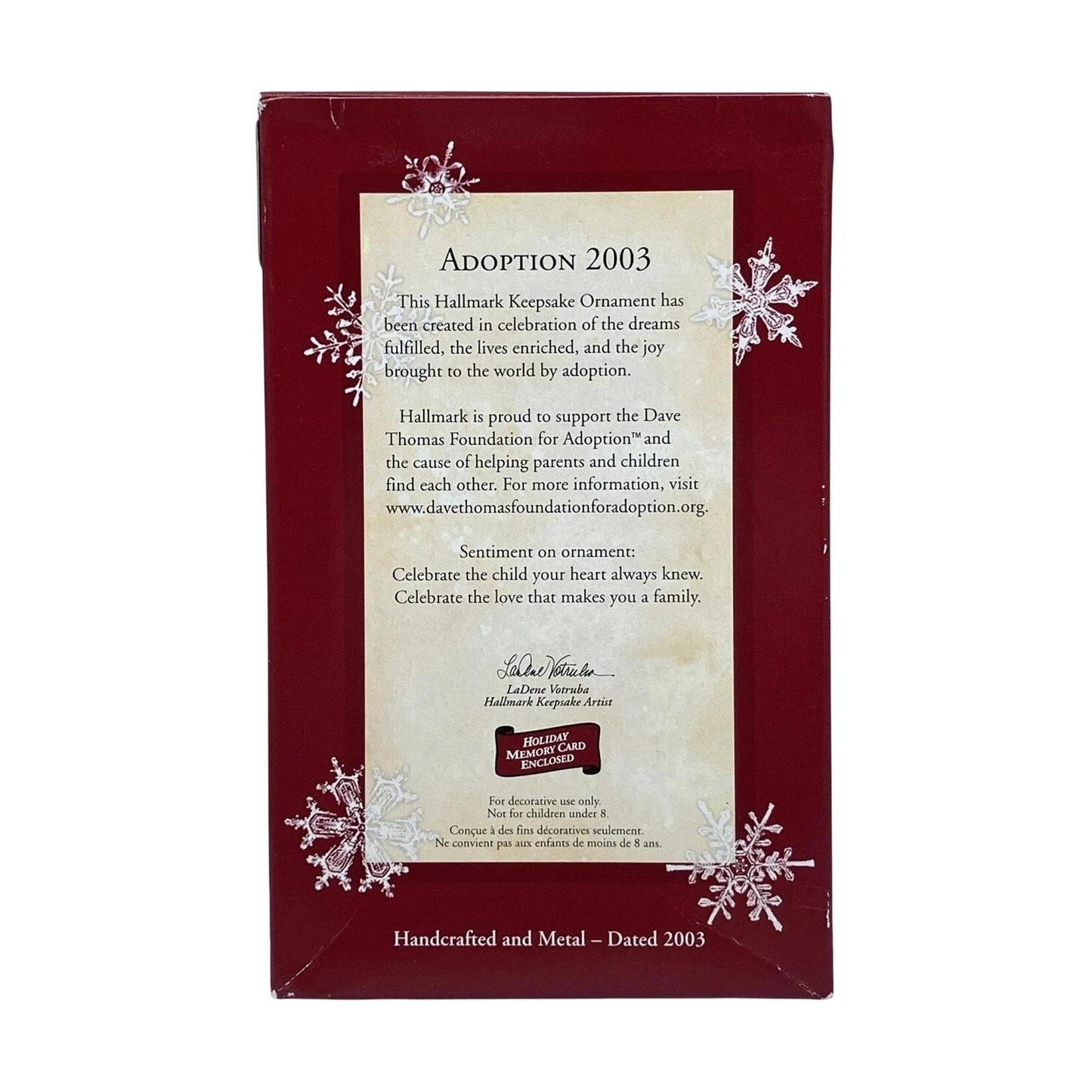2003 Adaption - Heart Hallmark Ornament (Adoption) QXG2497