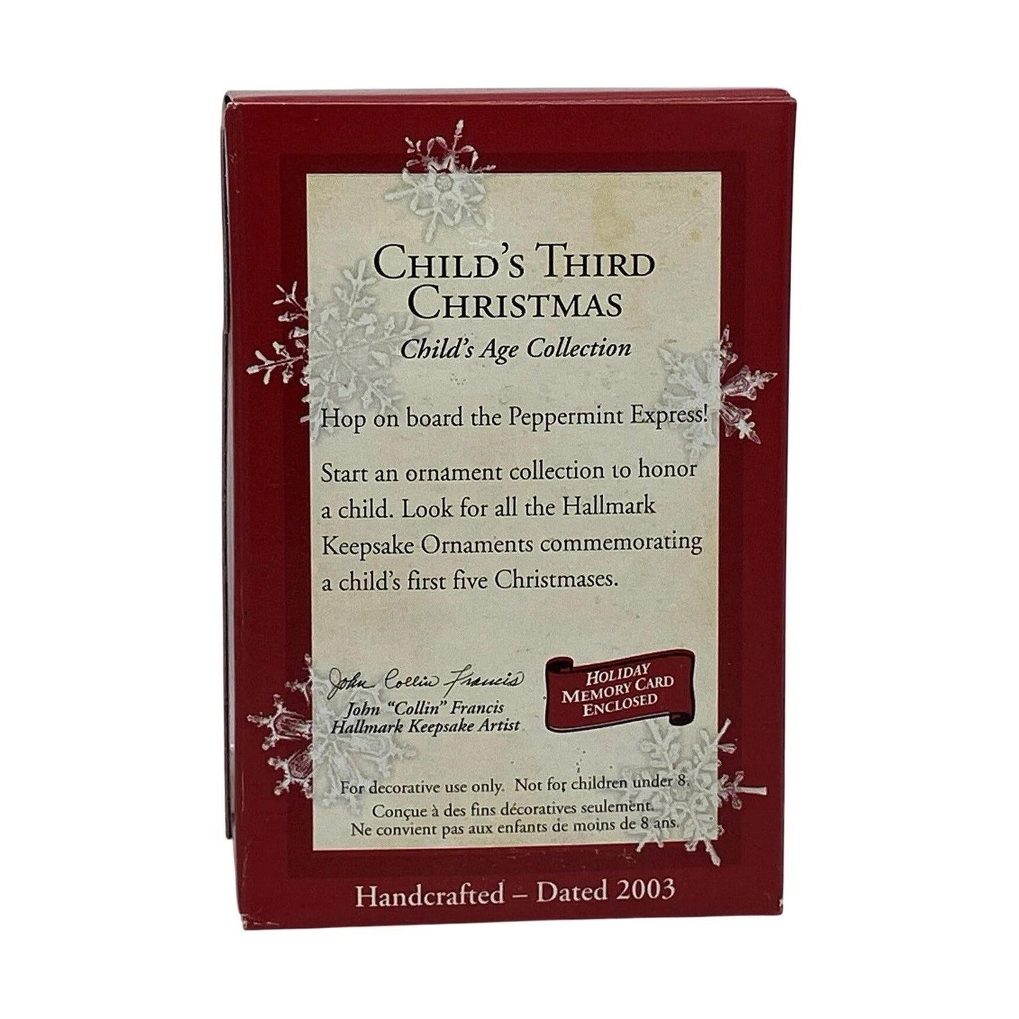 2003 Child's Third Christmas Hallmark Ornament (Child's Age Collection) QXG8707