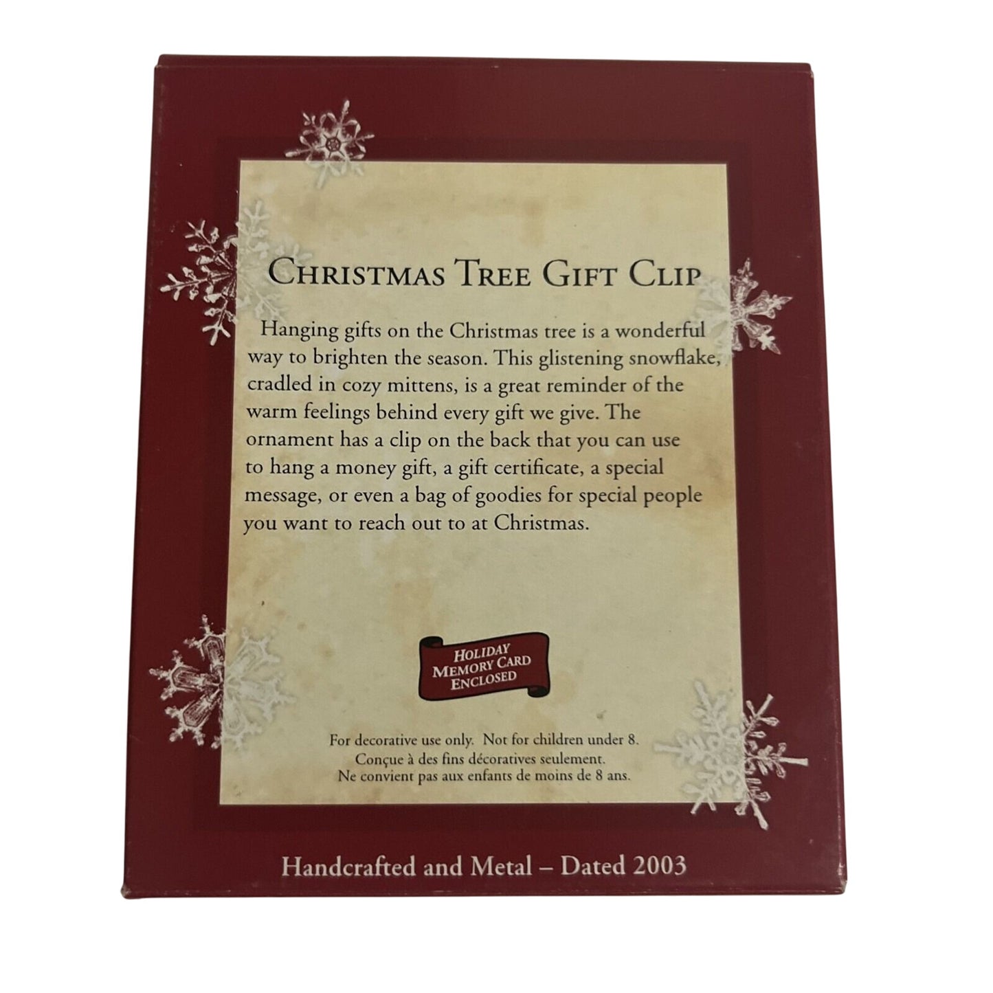 2003 Christmas Tree Gift Clip Hallmark Ornament (Mittens) QXG8637