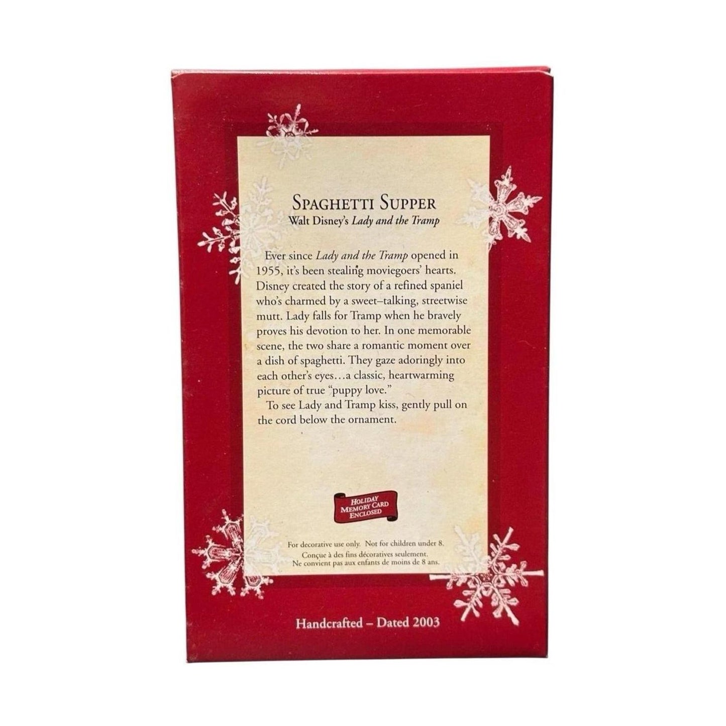 2003 Spaghetti Supper Hallmark Ornament (Lady and the Tramp) QXD5099