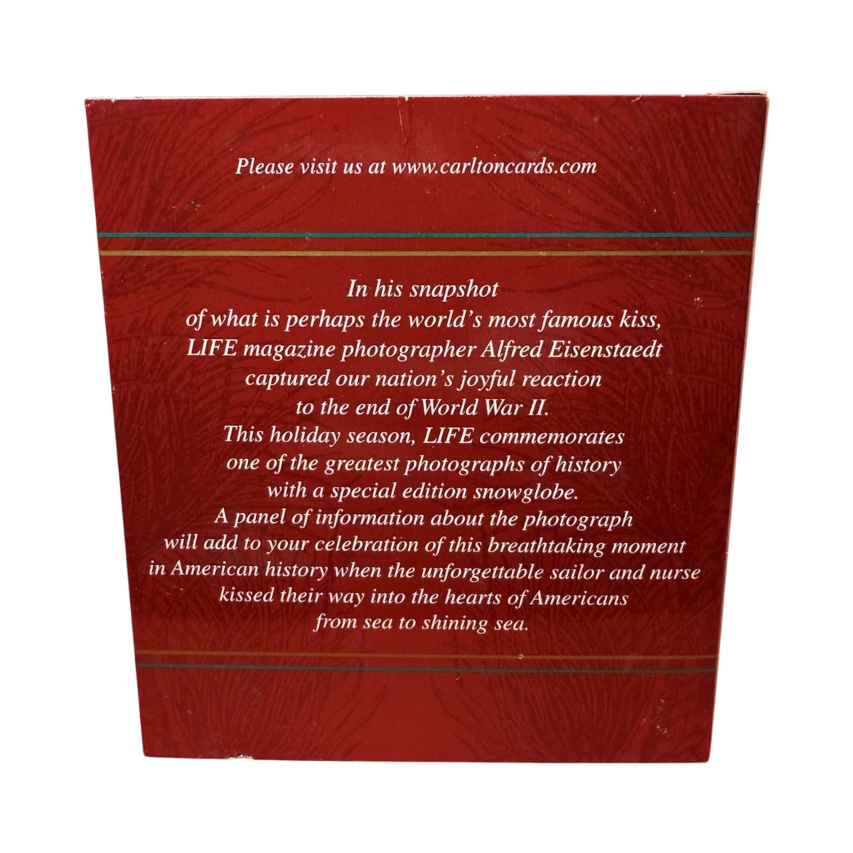 2003 The Kiss That Spoke for a Nation (LIFE Magazine) Carlton Cards Heirloom Ornament CXOR-121J Image5