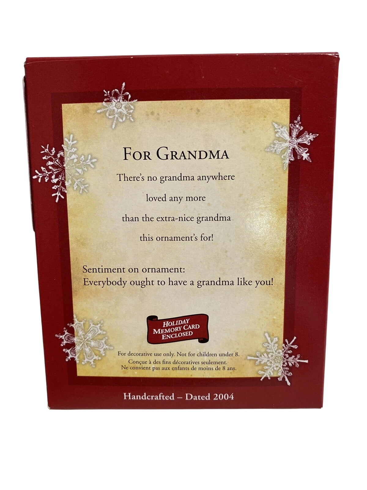 2004 For Grandma Hallmark Ornament (Photo Holder) QXG5574