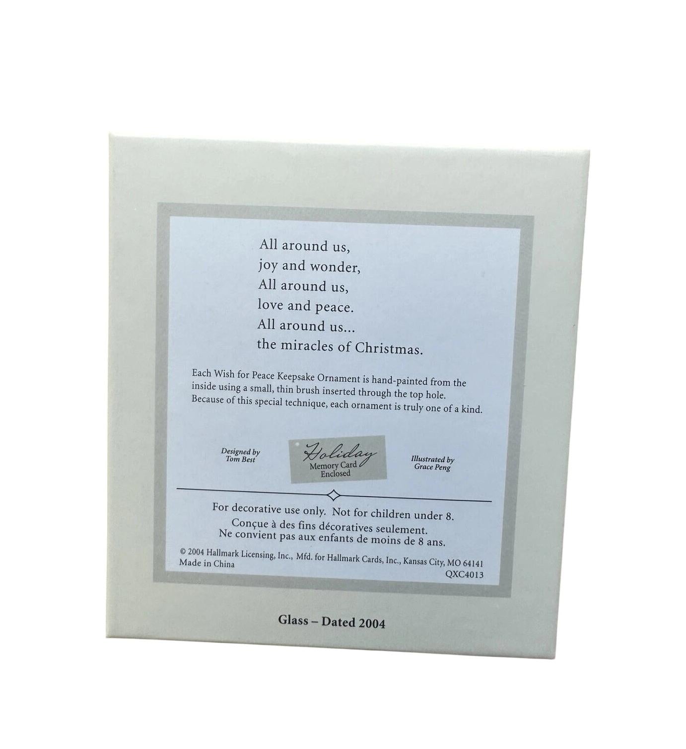2004 A Wish for Peace Hallmark Ornament (Ball) QXC4013
