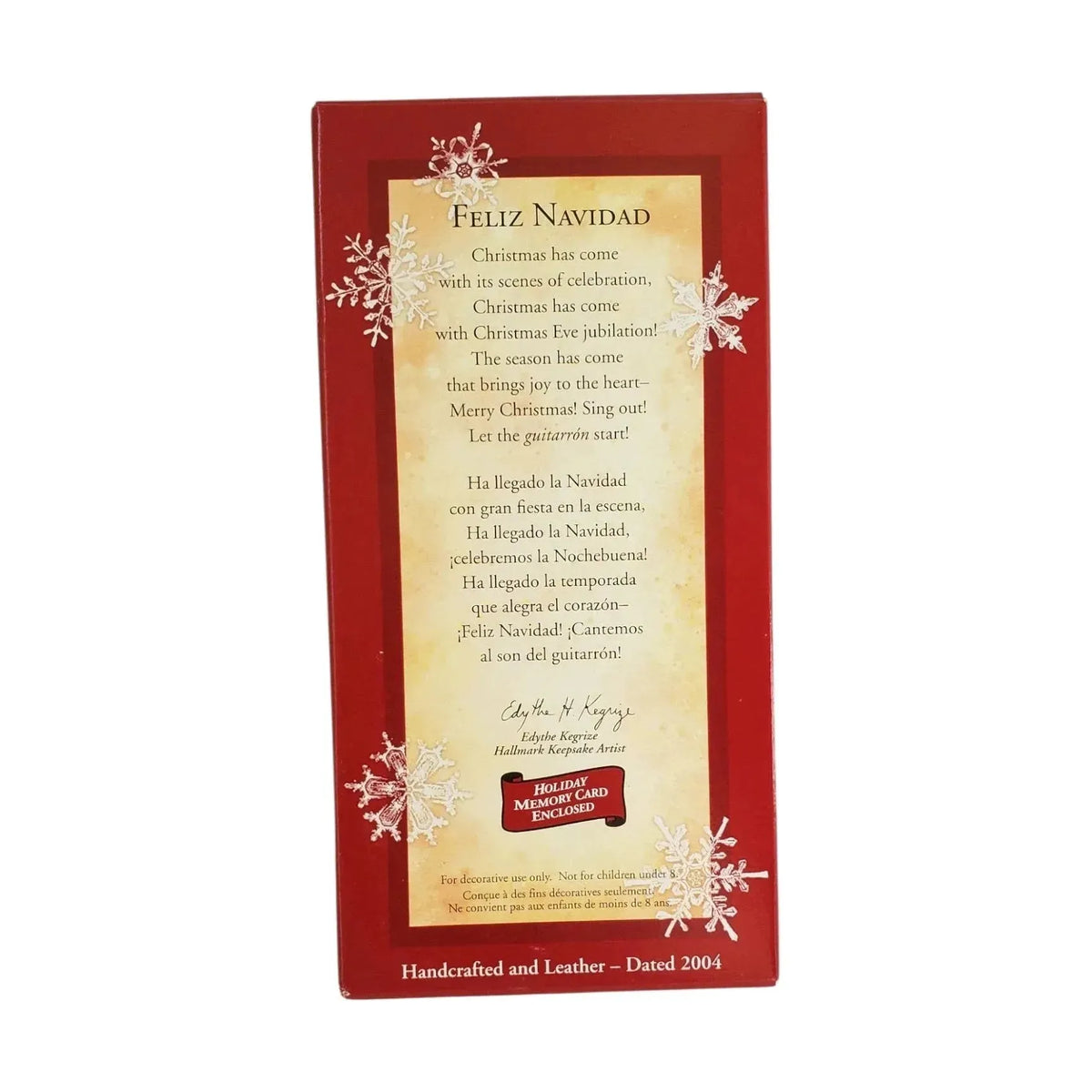 2004 Feliz Navidad Hallmark Ornament (Guitar) QXG5504 Image5
