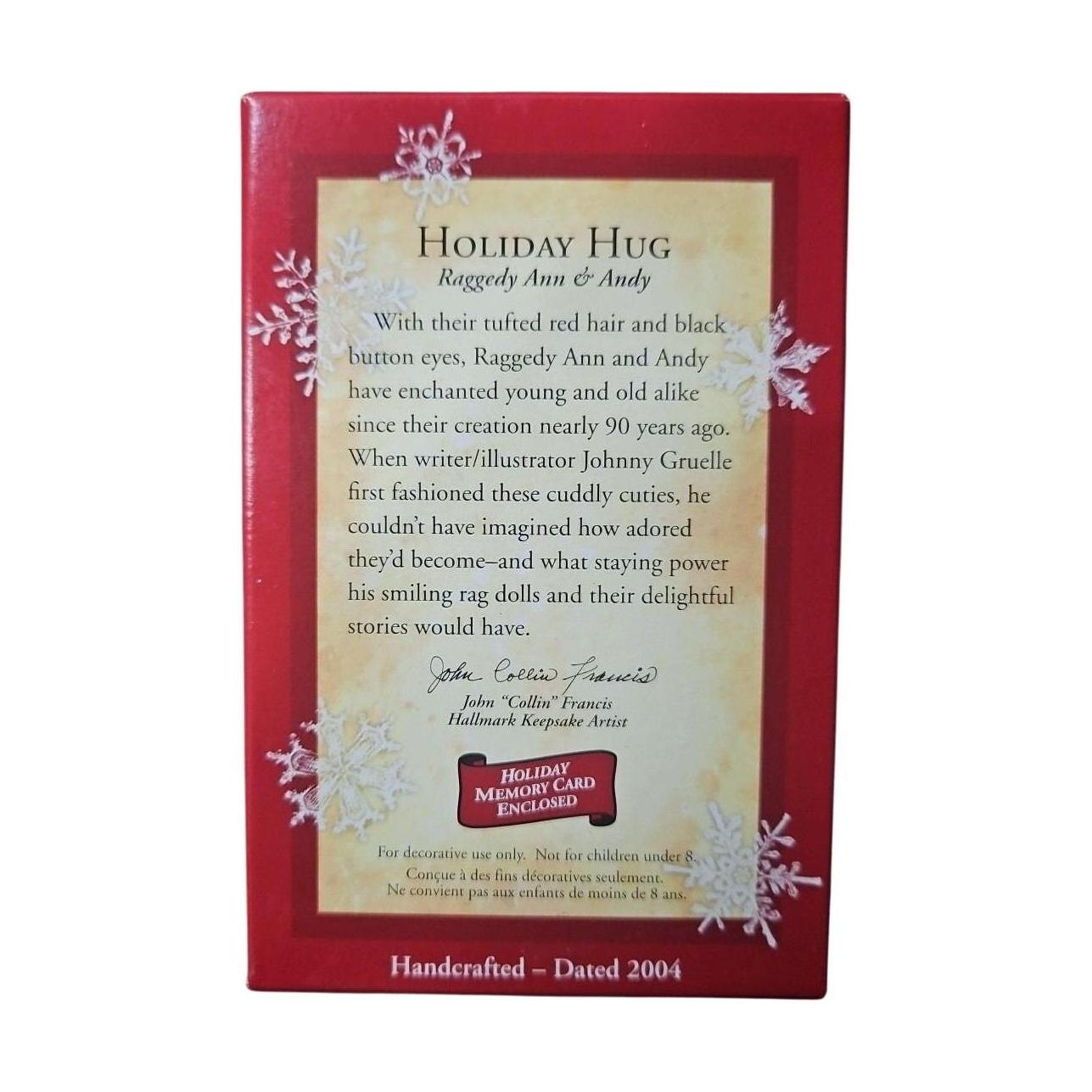 2004 Holiday Hug Hallmark Ornament (Raggedy Ann & Andy) QXI5284