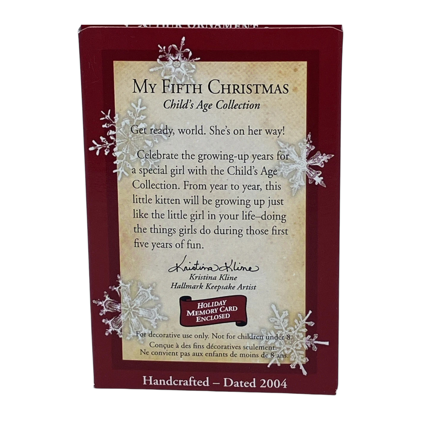 2004 My Fifth Christmas Hallmark Ornament (Child's Age Collection) QXG5704