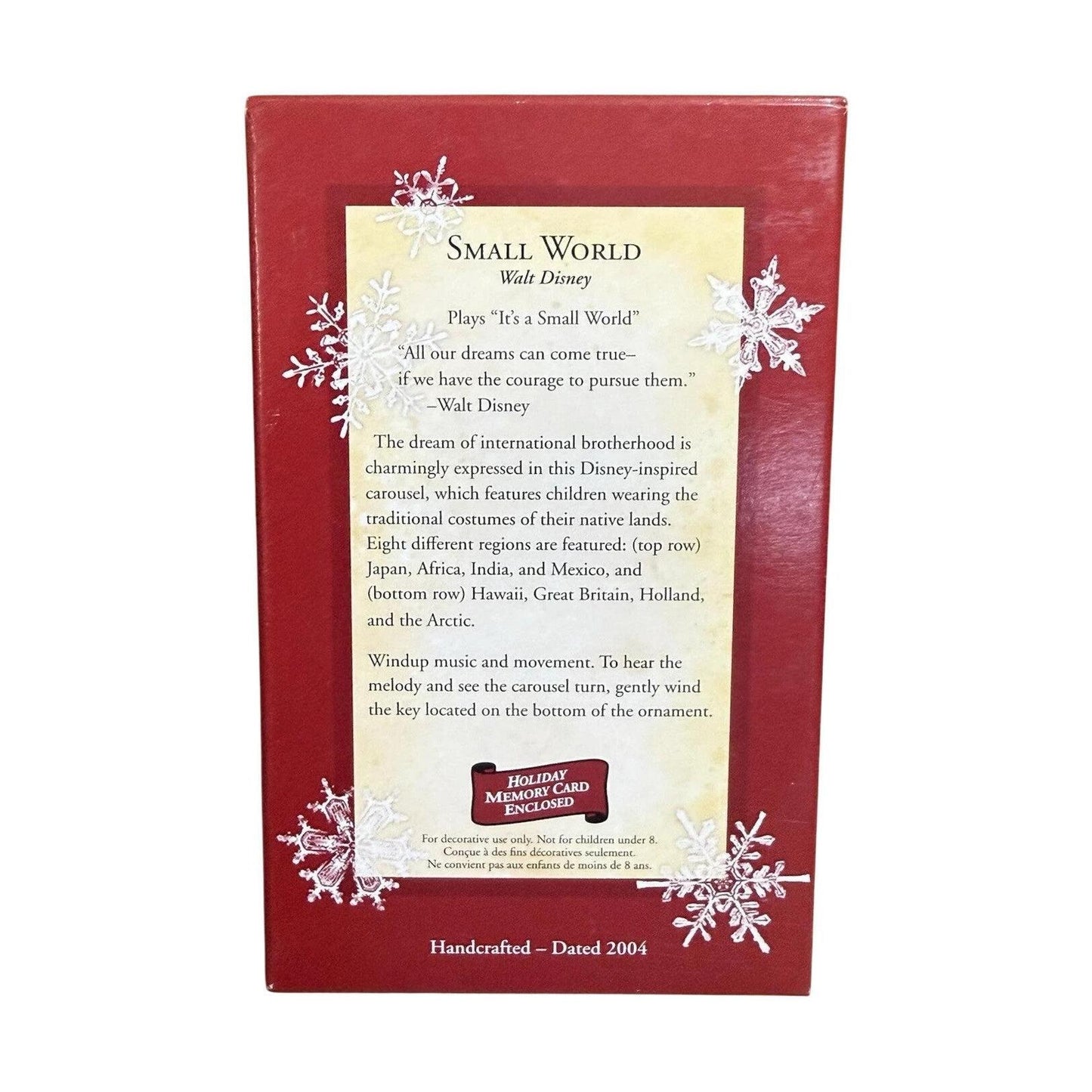 2004 Small World Hallmark Ornament (Walt Disney) QXD5021