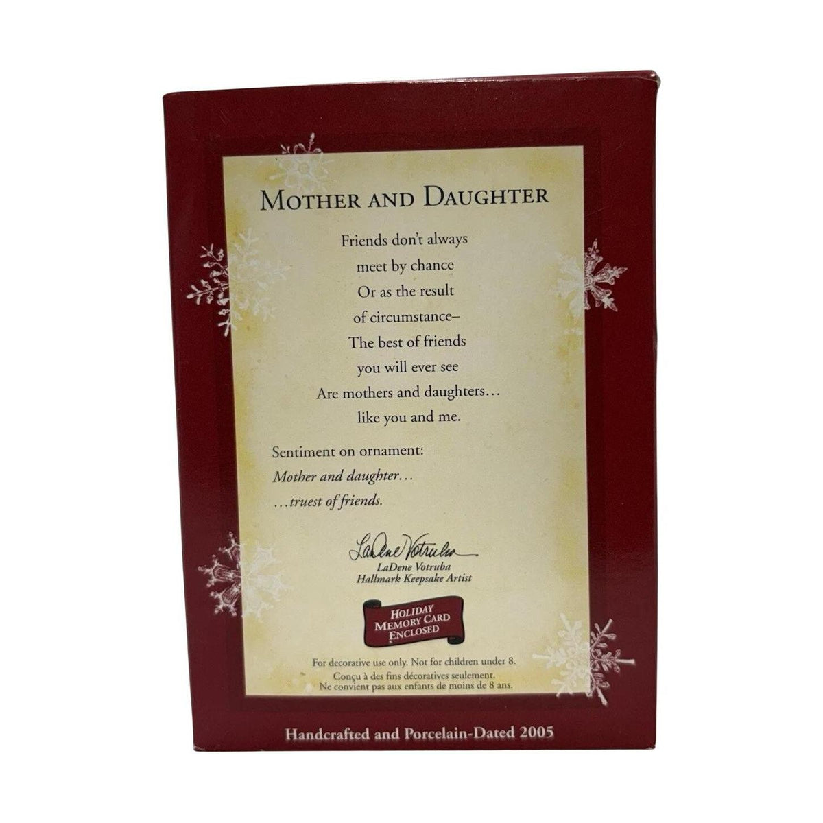 2005 Mother and Daughter Hallmark Ornament (Photo Holder) QXG4745 Image5
