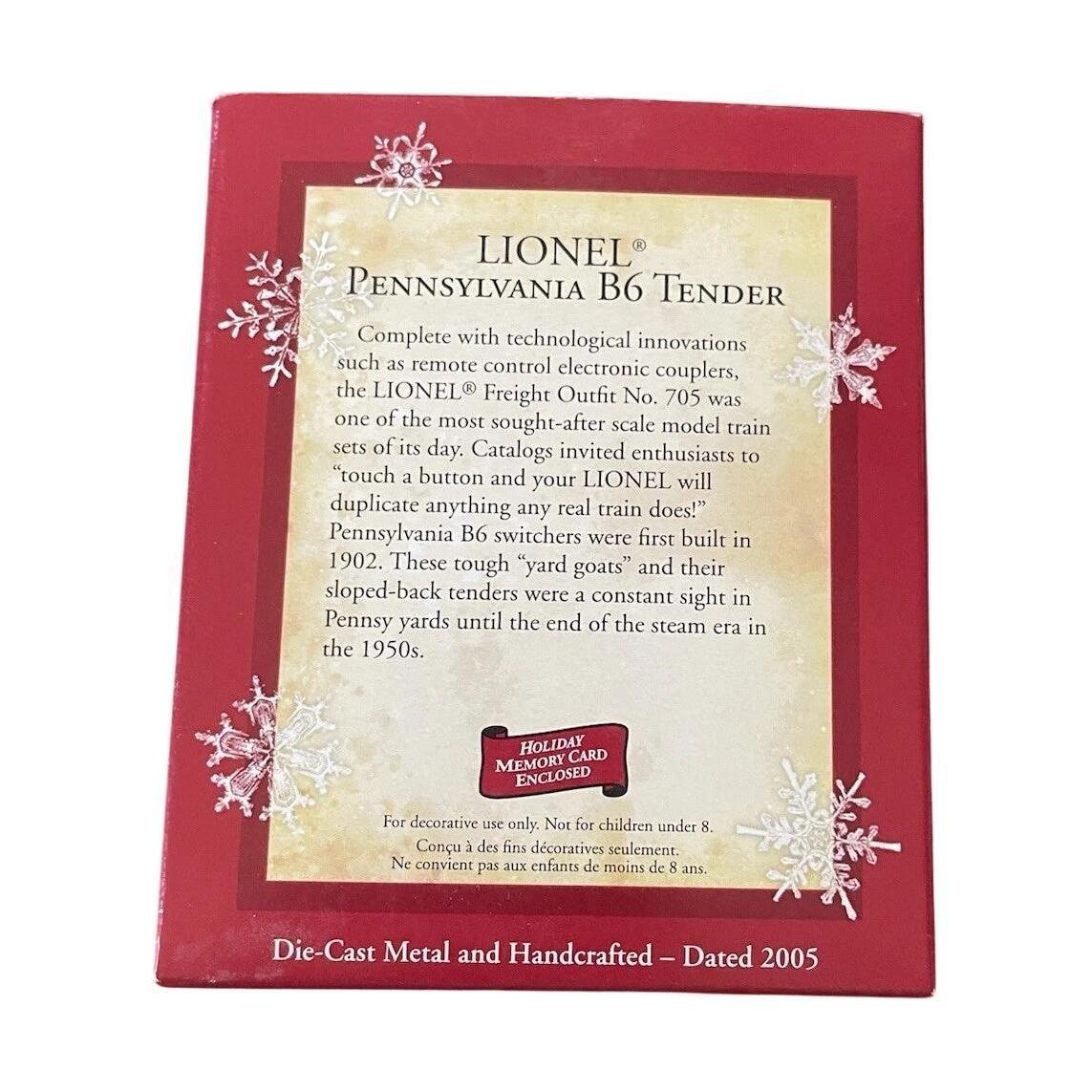 2005 Pennsylvania B6 Tender Hallmark Ornament (Lionel) QXI6122 Image5