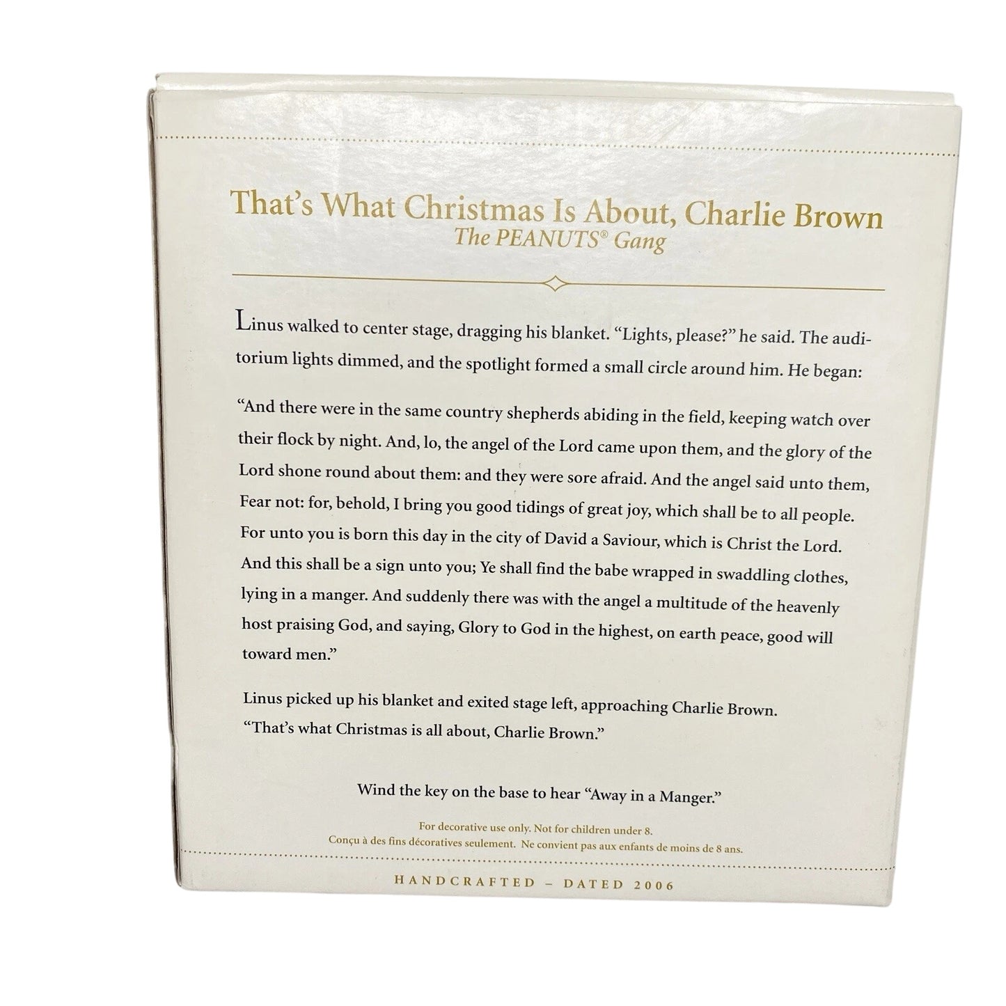 2006 That's What Christmas Is About, Charlie Brown Hallmark Ornament (Peanuts) QFM3316